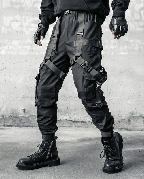 Tactical Strap Cargo Pants - Dark Techwear Joggers