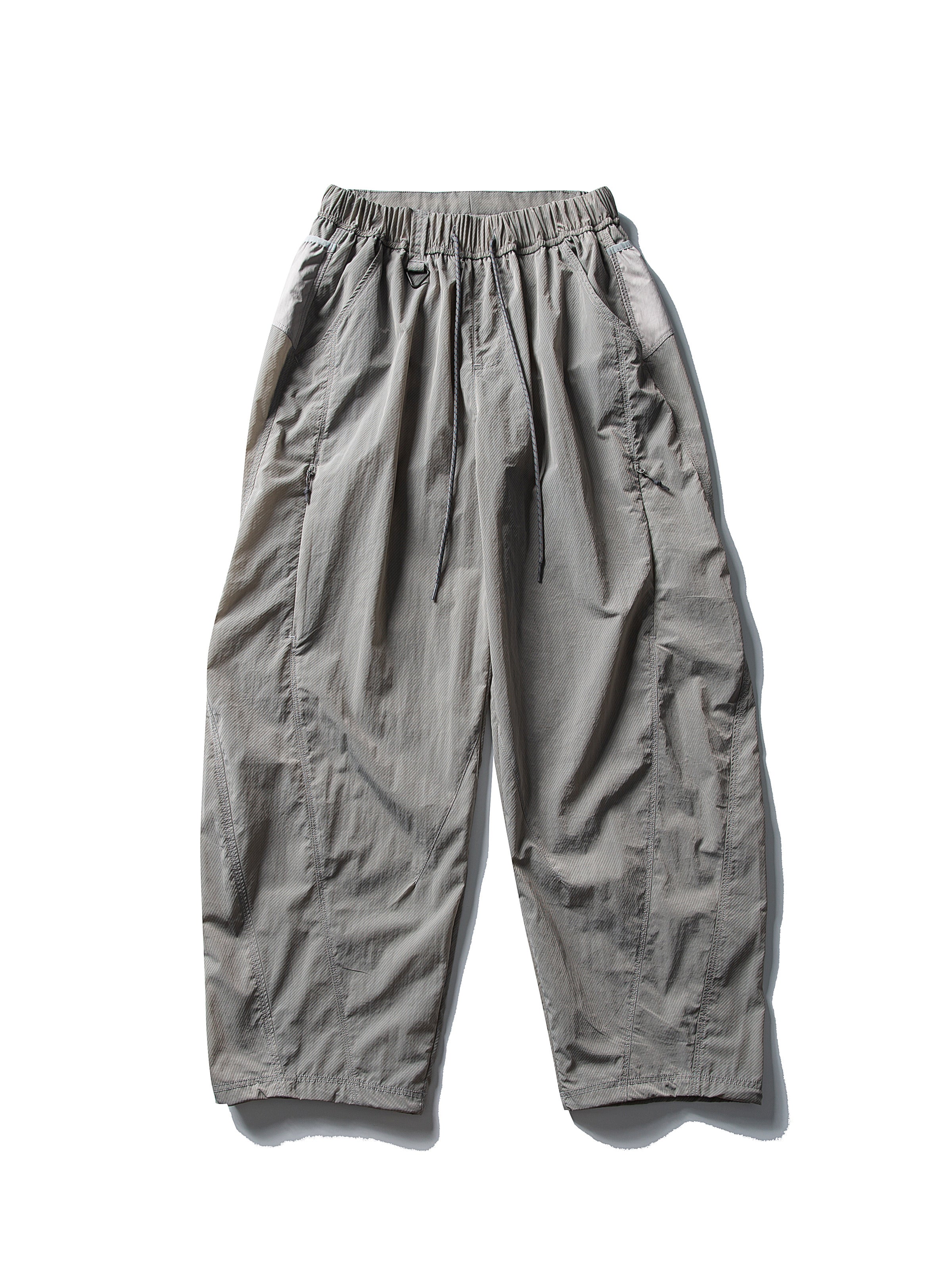 Light Gray hiking pants — flat front view showing the waistband and full open legs
