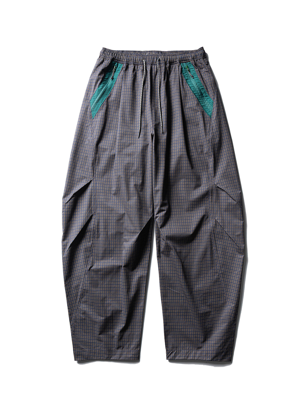 Slate Purple hiking cargo pants — flat front view showing the waistband, contrast pockets and full leg shape