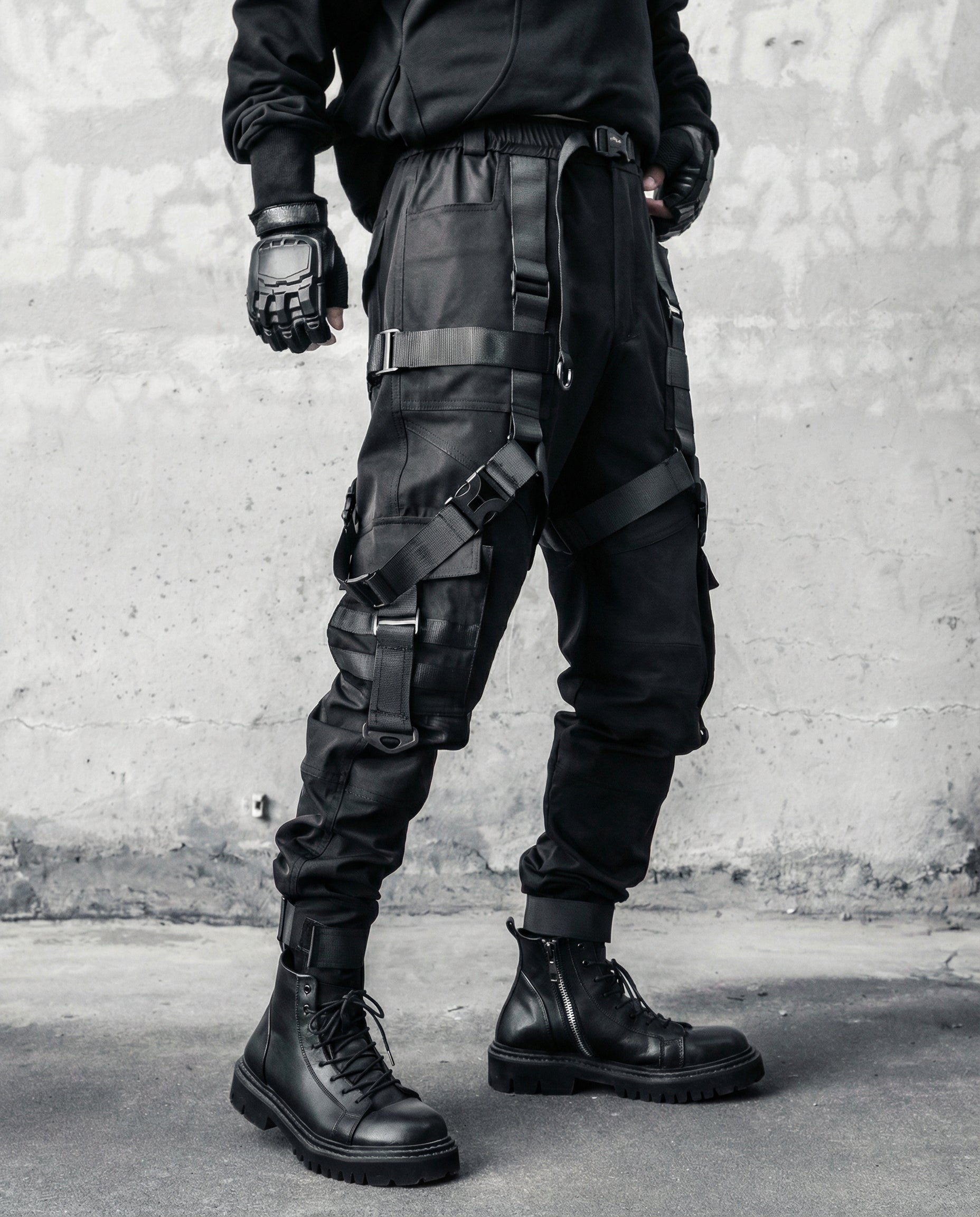 Tactical Strap Cargo Pants - Dark Techwear Joggers
