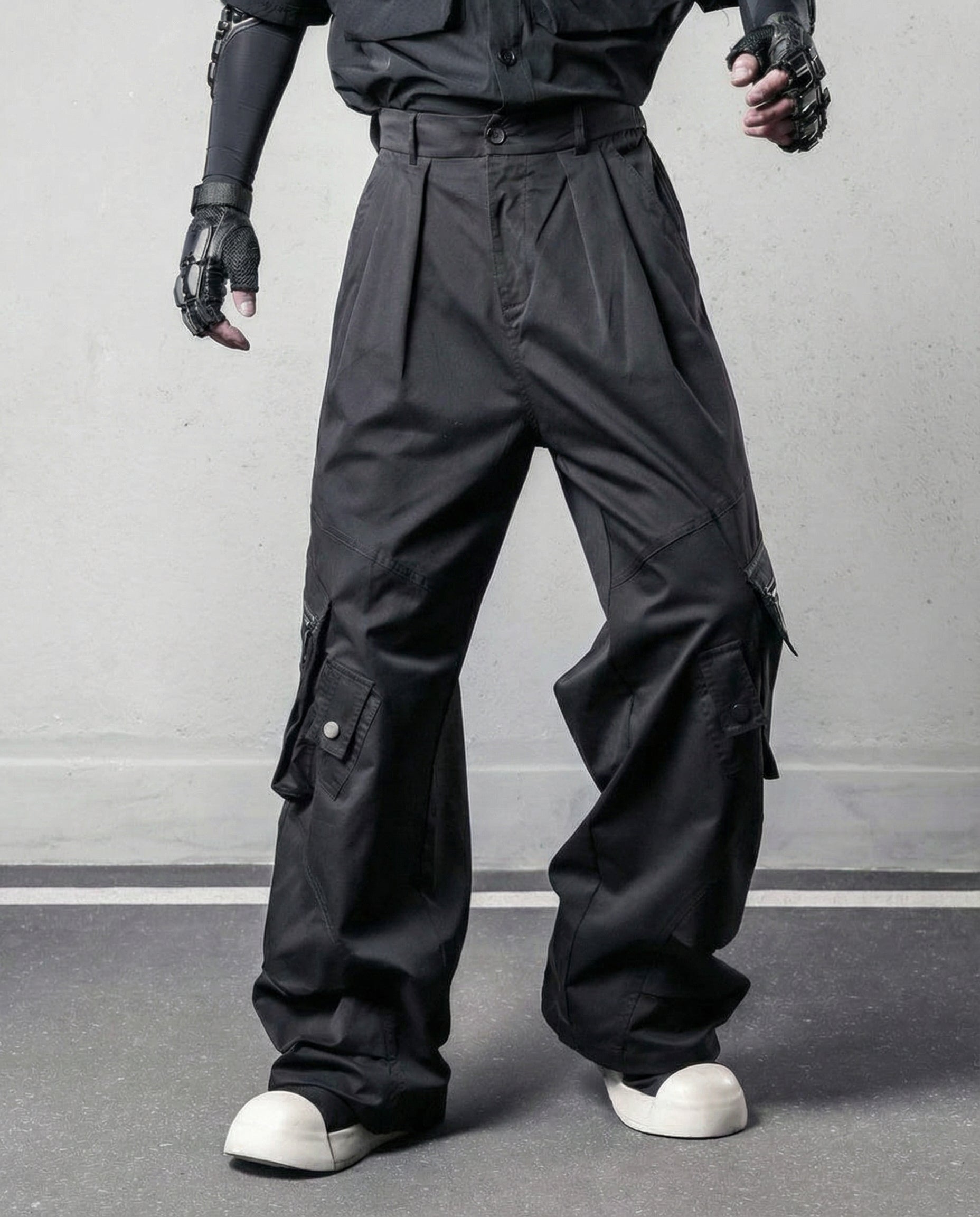 Oversized Multi-Pocket Cargo Techwear Pants - Wasteland Style