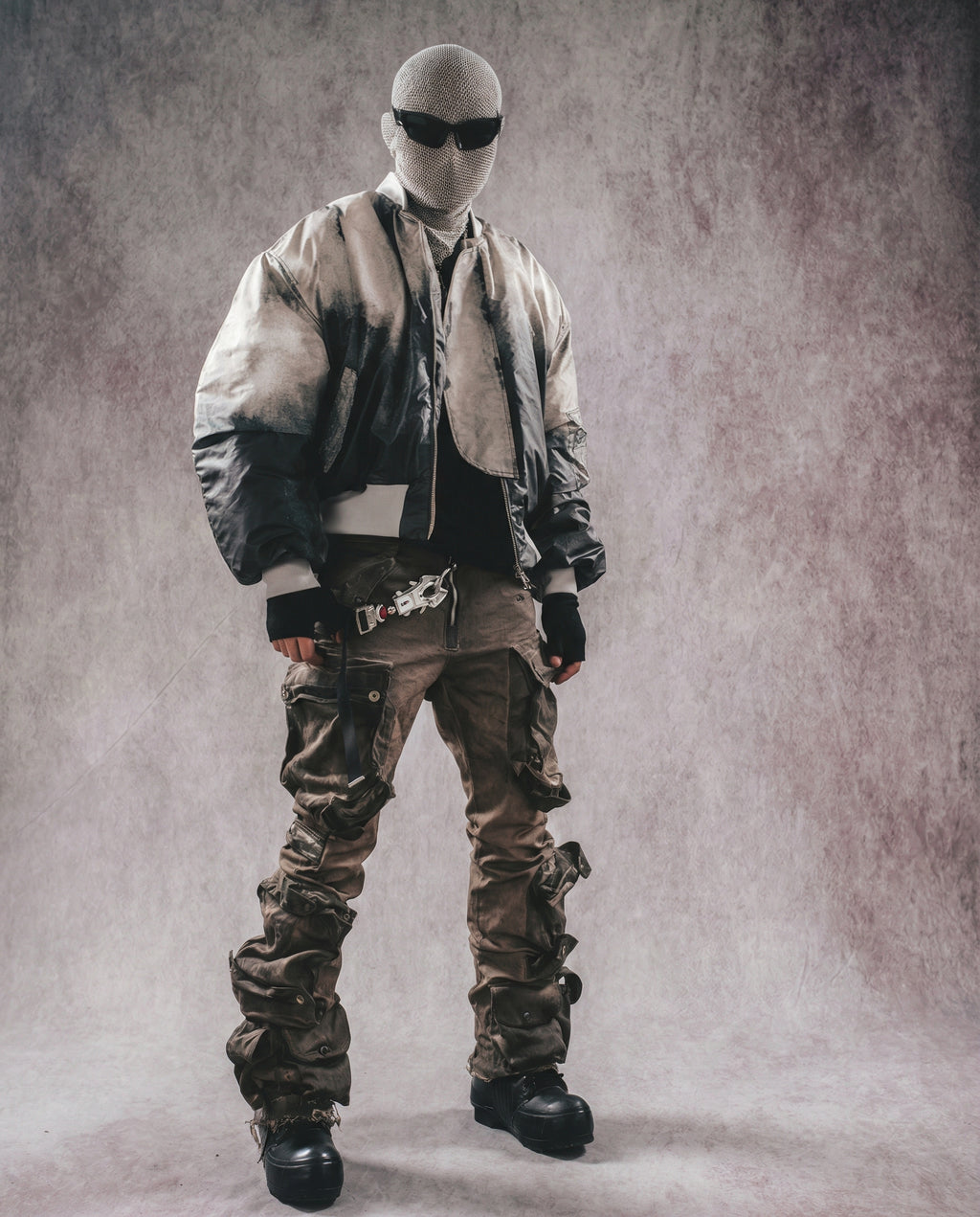 Distressed Wasteland Micro-Flare Cargo Pants - Dirty Fit