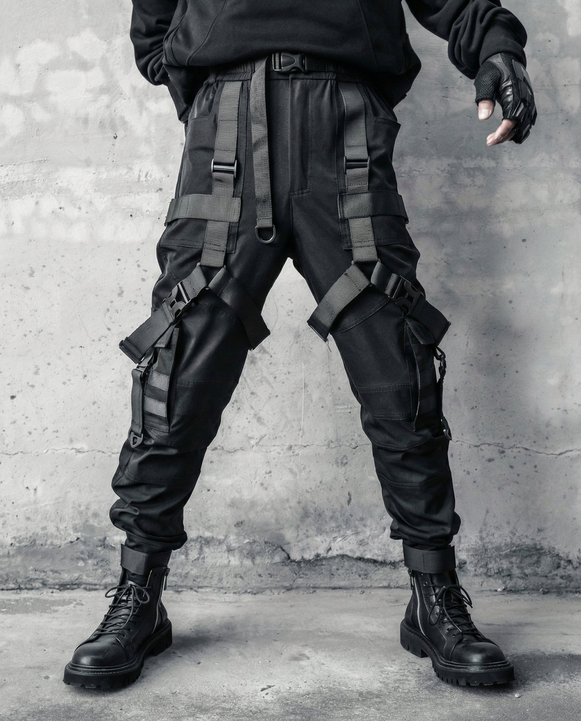 Tactical Strap Cargo Pants - Dark Techwear Joggers