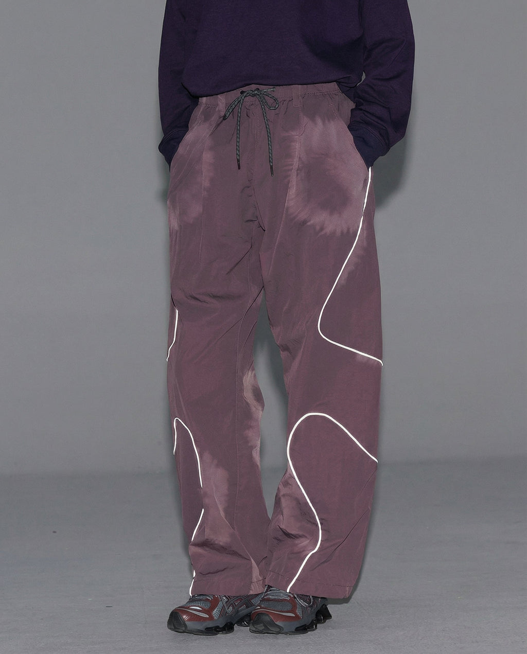 Streetwear Reflective Nylon Wide Leg Hiking Cargo Pants 