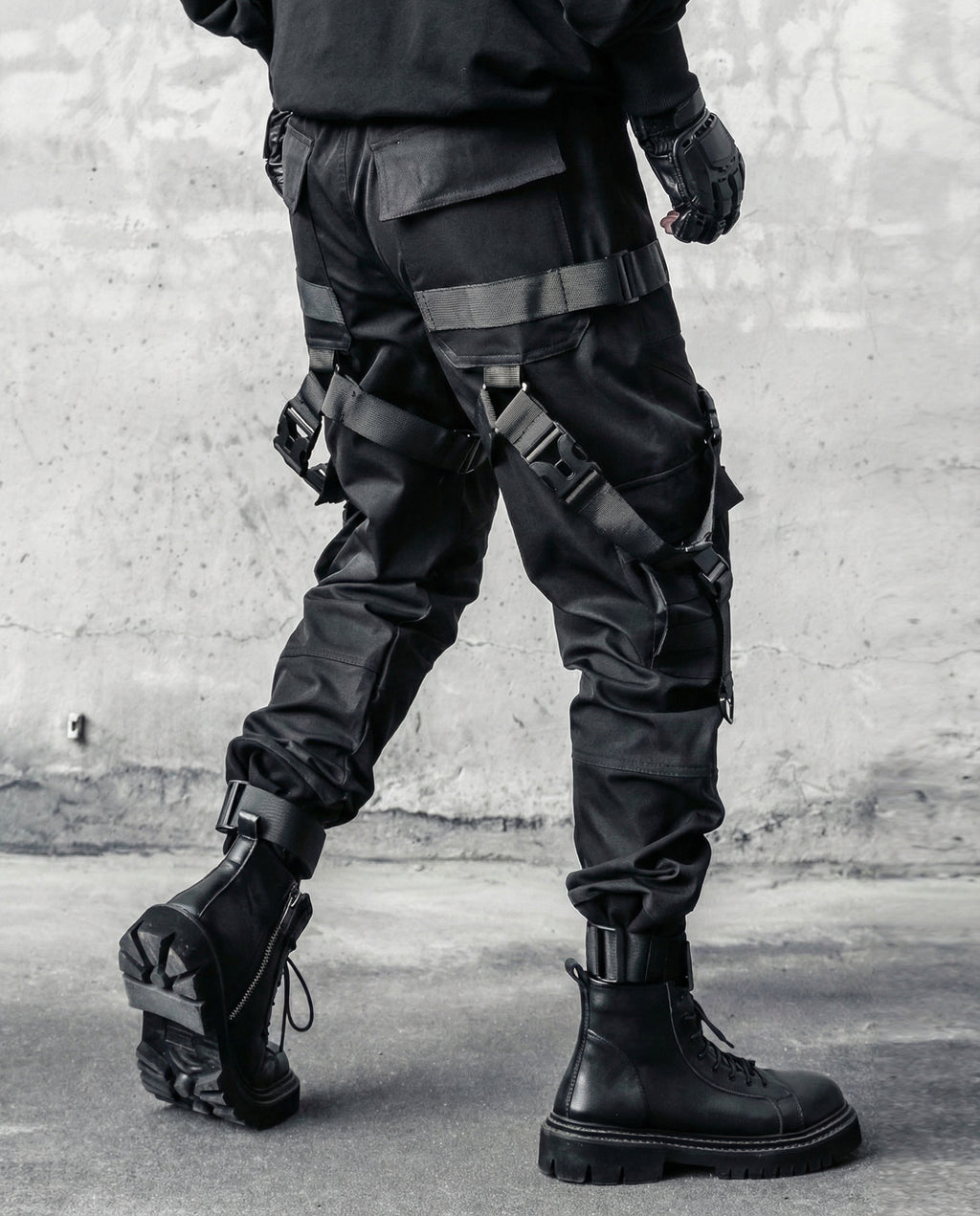 Tactical Strap Cargo Pants - Dark Techwear Joggers