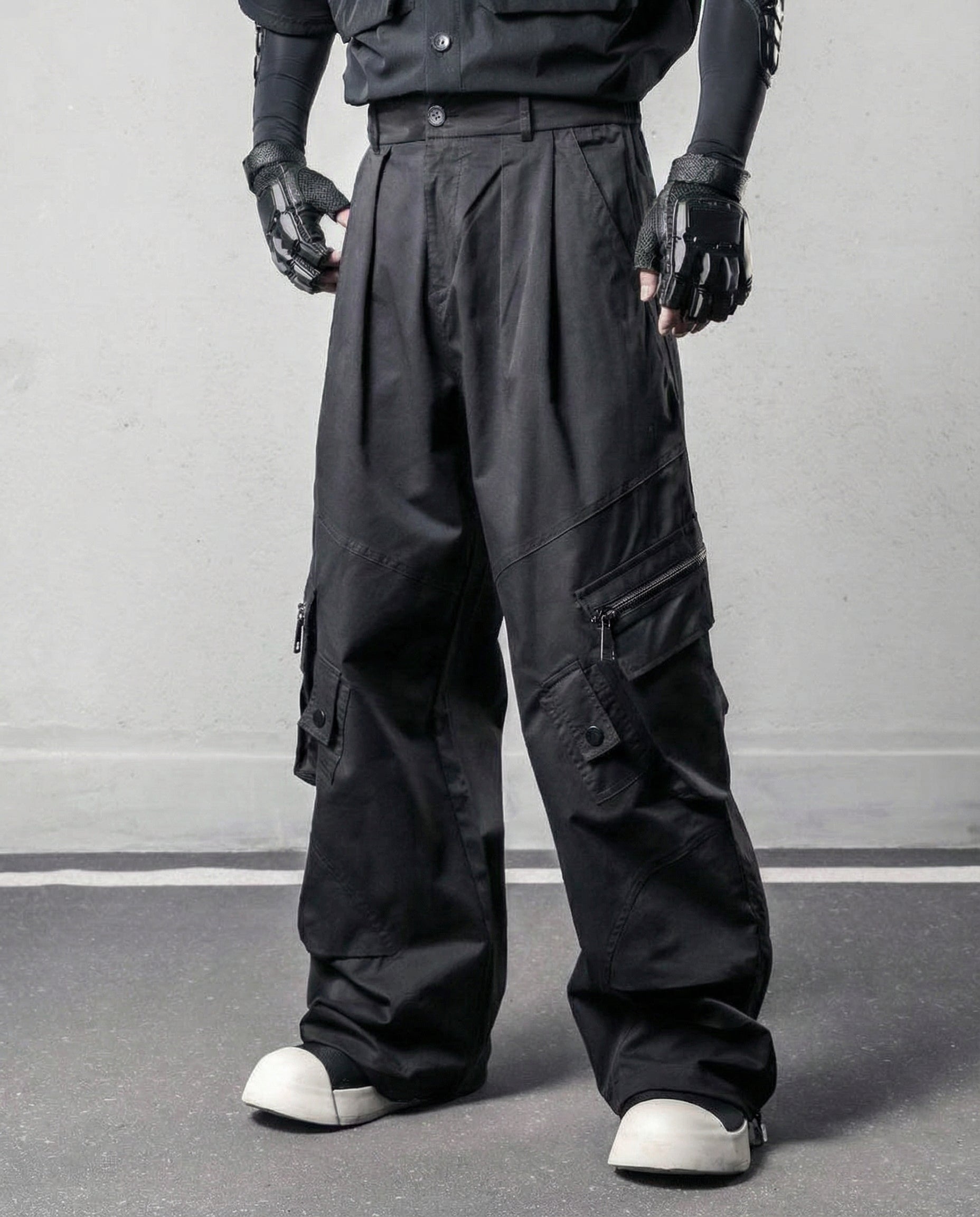 Oversized Multi-Pocket Cargo Techwear Pants - Wasteland Style