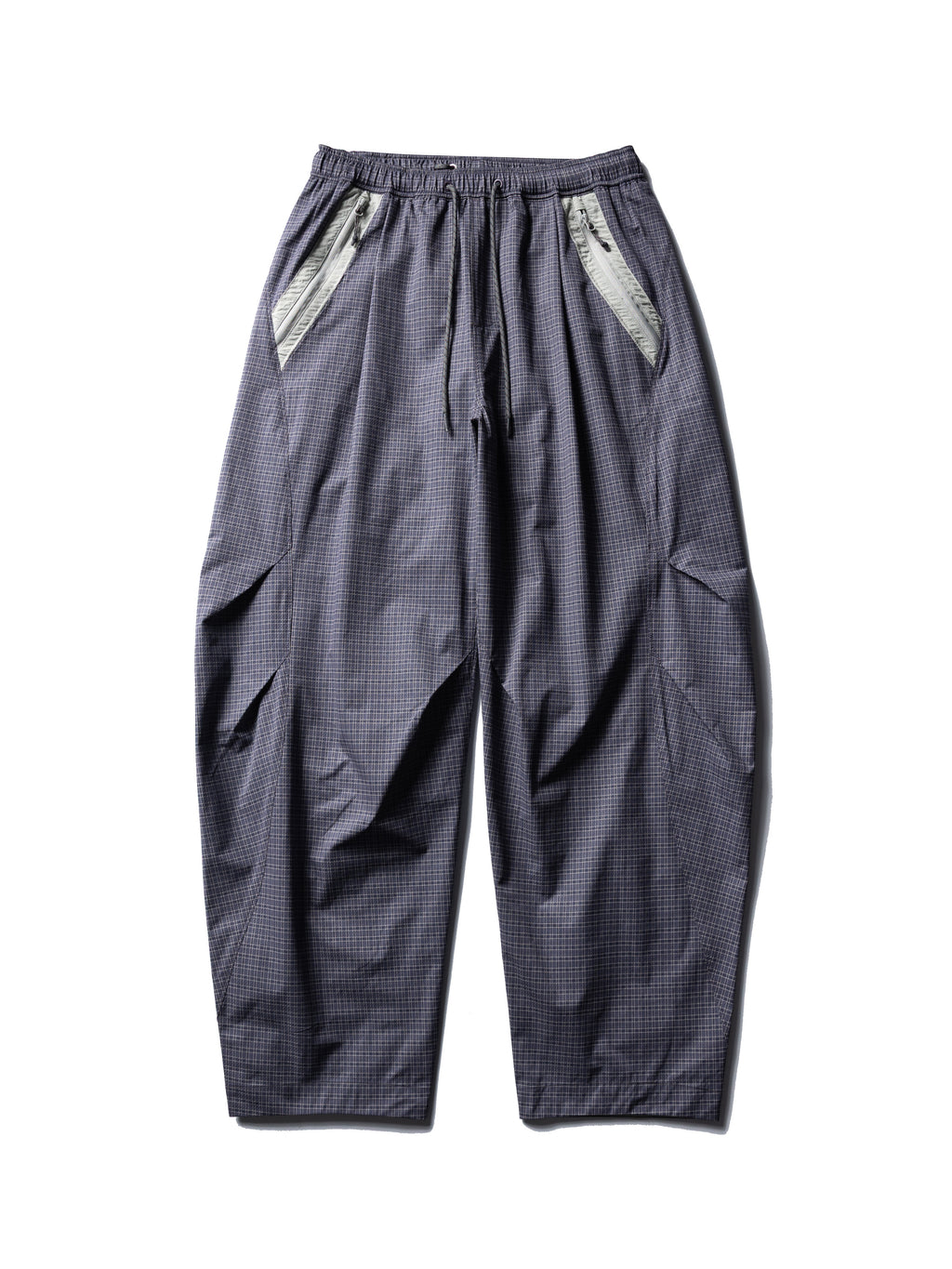 Cardamom Purple hiking cargo pants — flat front view showing the waistband, contrast pockets and full leg shape