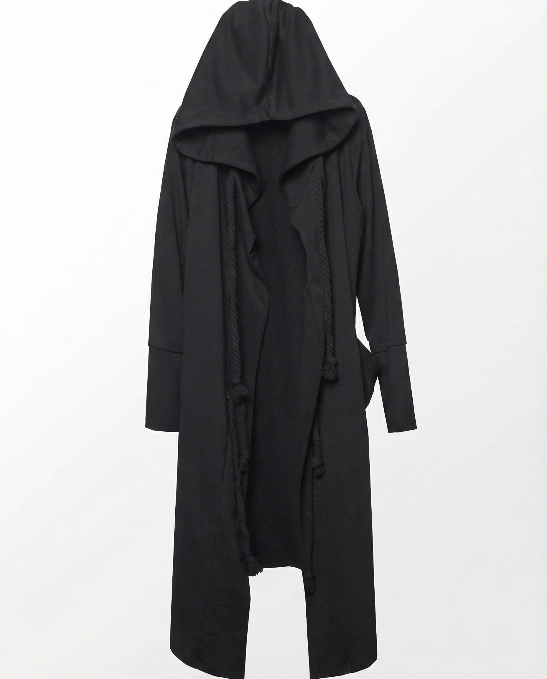 Dark Samurai Hooded Cloak Coat - Techwear Longline Cardigan