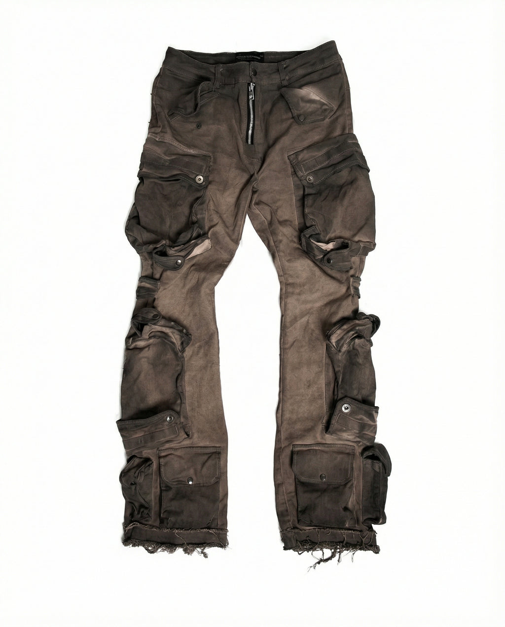 Distressed Wasteland Micro-Flare Cargo Pants - Dirty Fit