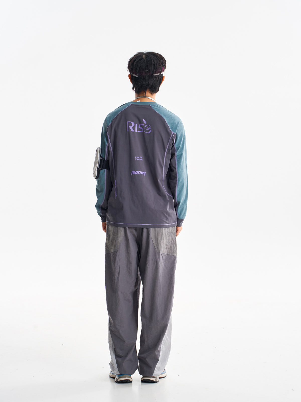 Gray hiking pants — back view showing the straight rear leg silhouette