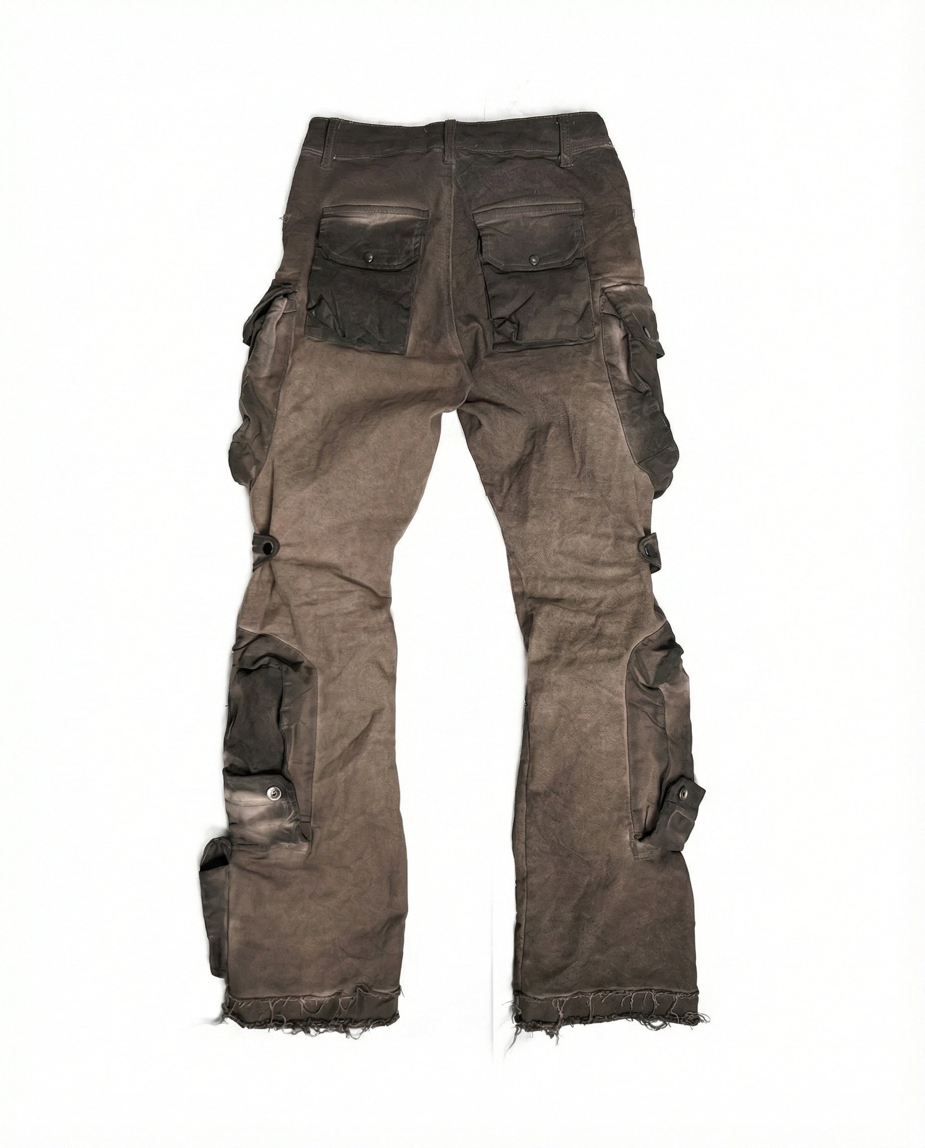 Distressed Wasteland Micro-Flare Cargo Pants - Dirty Fit
