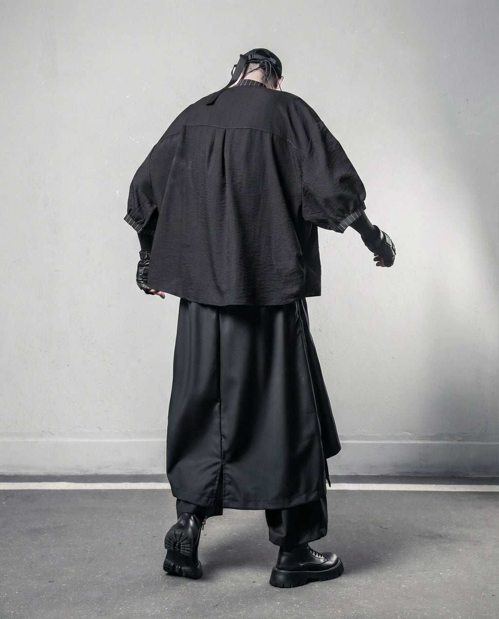 Asymmetrical Deconstructed Pinstripe Shirt - Darkwear Techwear