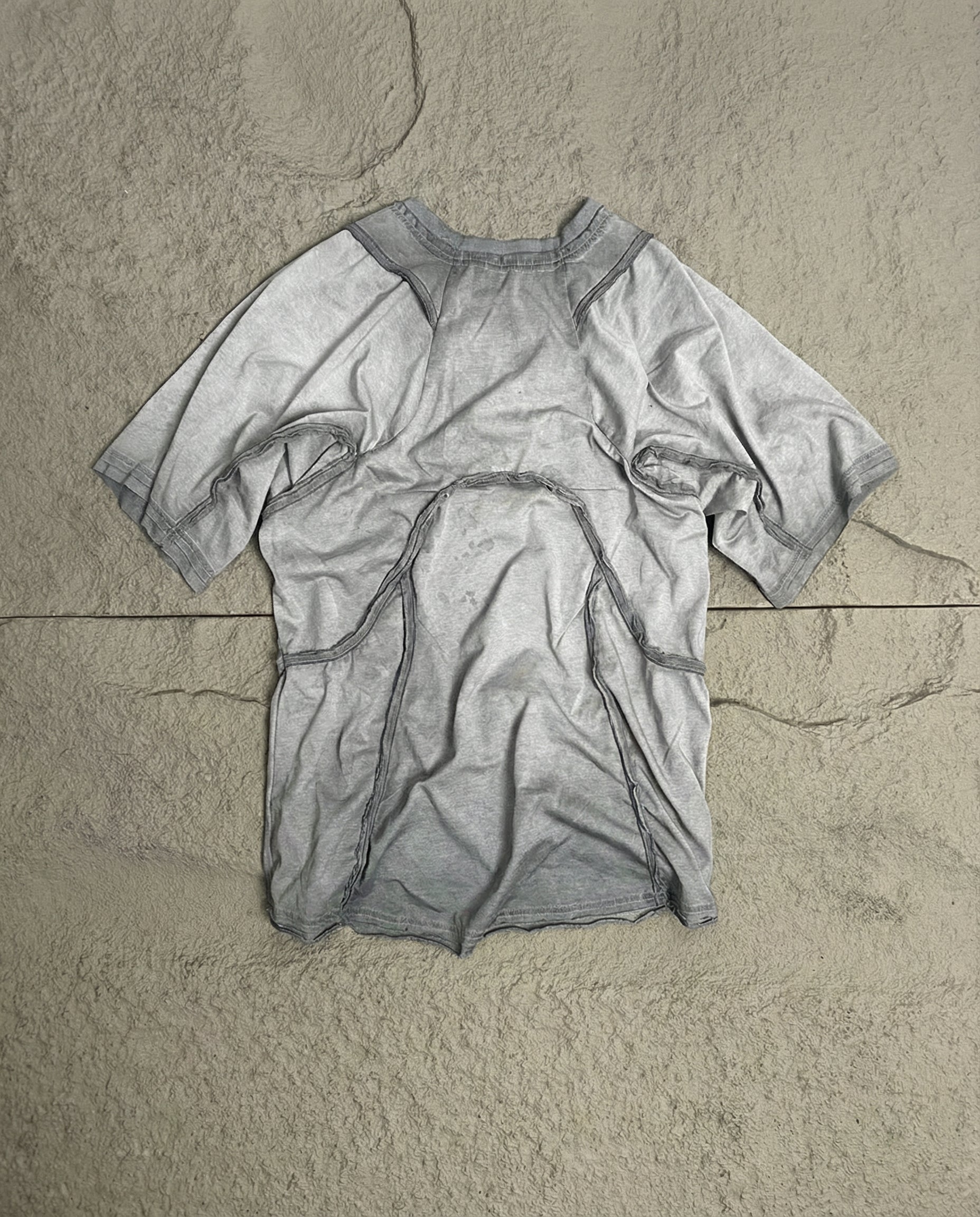 Distressed 3D Patchwork Raglan Tee - Wasteland Techwear