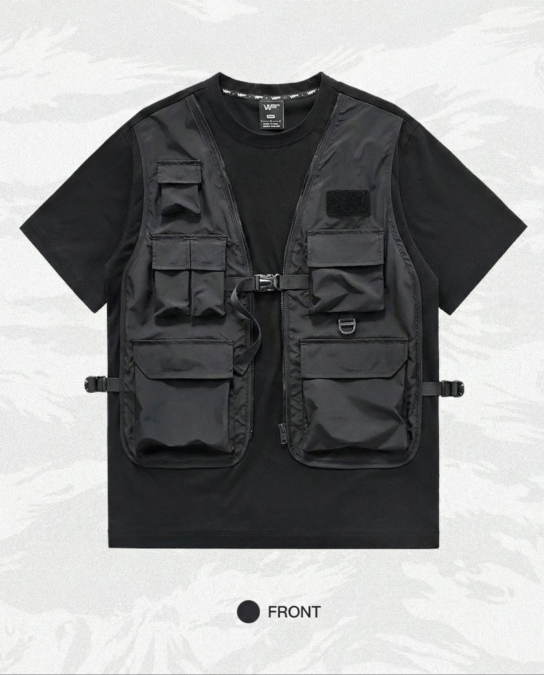 Multi-Pocket Utility Vest Techwear T-Shirt - Urban Streetwear