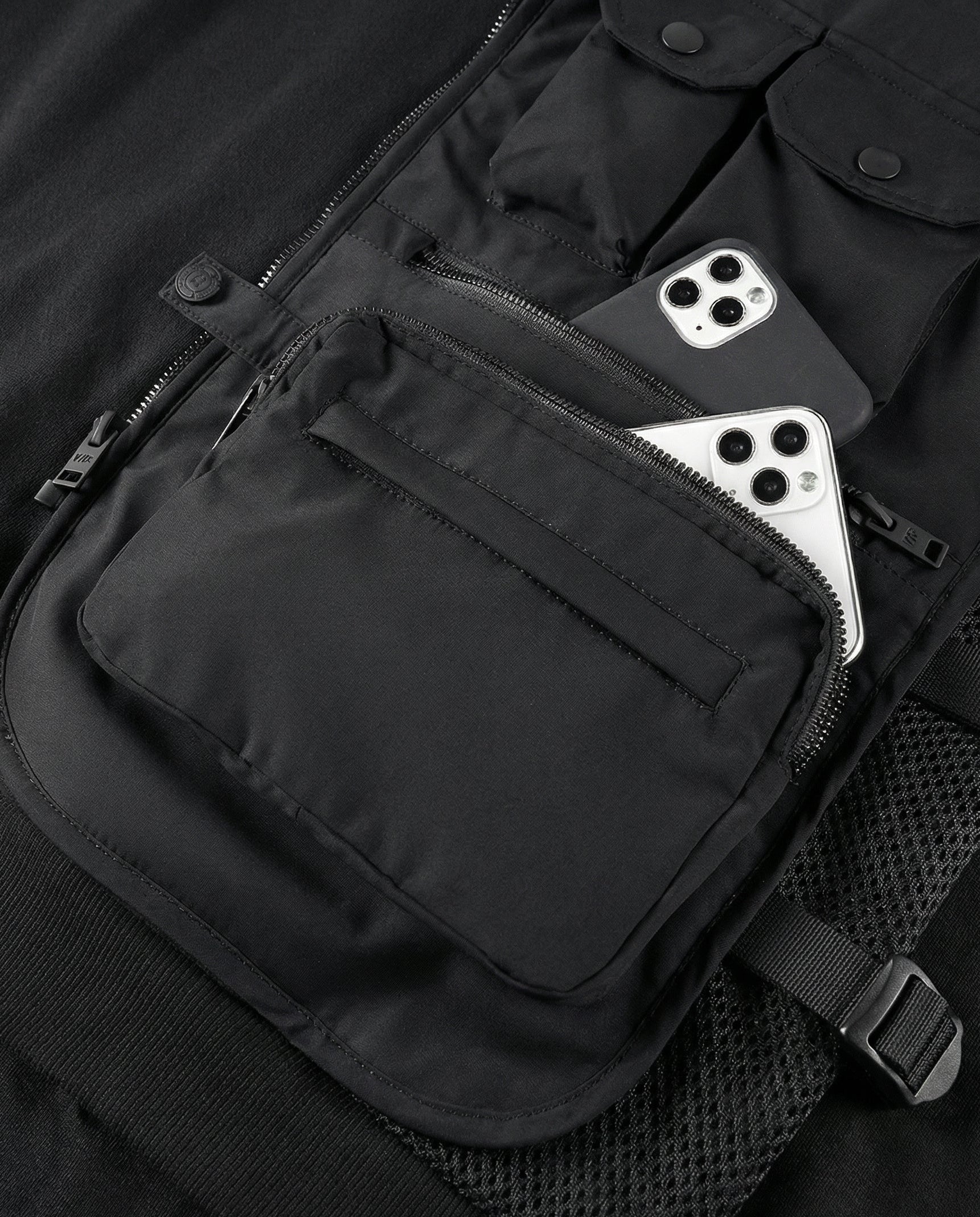 Tactical Vest Patchwork Hoodie - Heavyweight Techwear Pullover