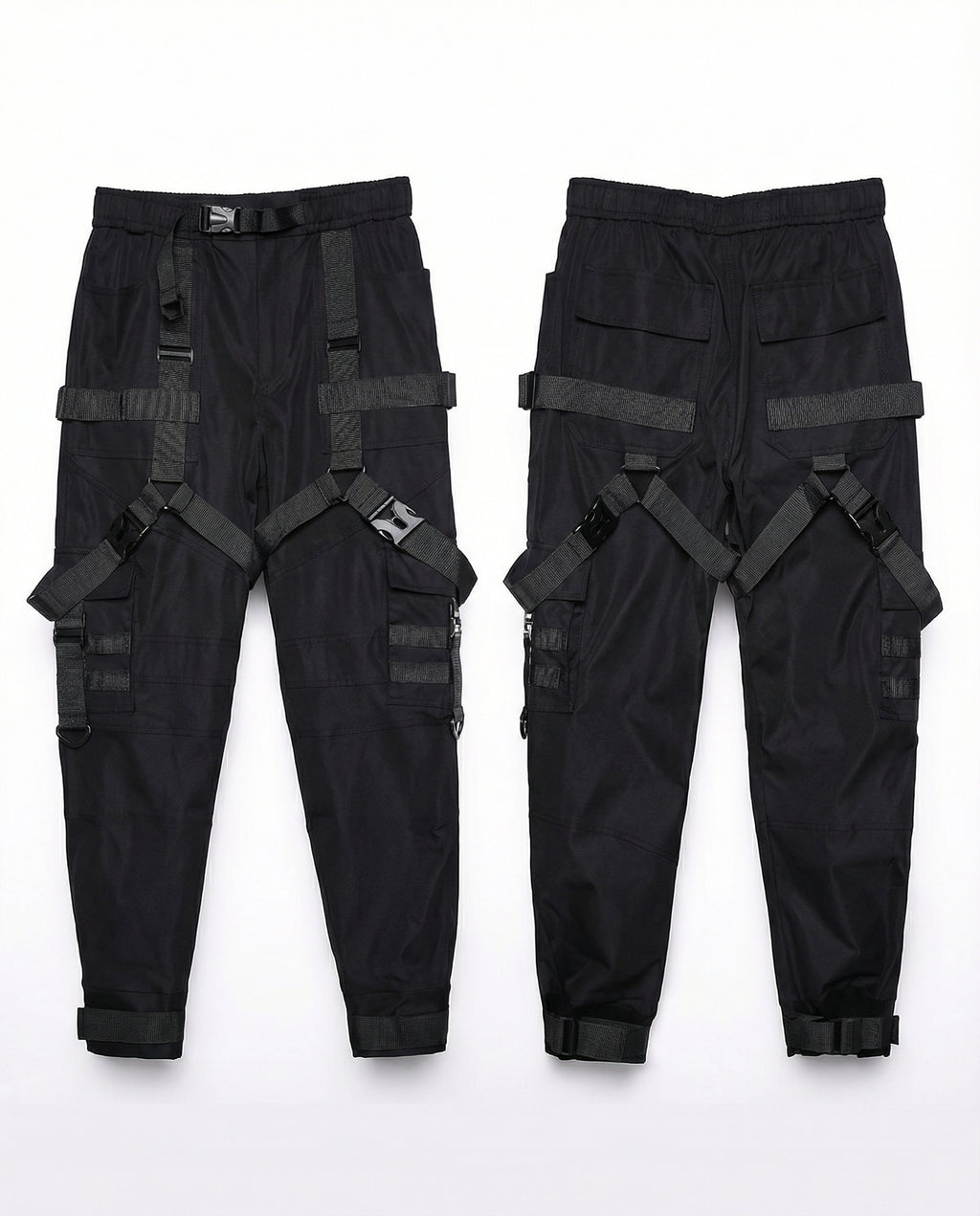 Tactical Strap Cargo Pants - Dark Techwear Joggers