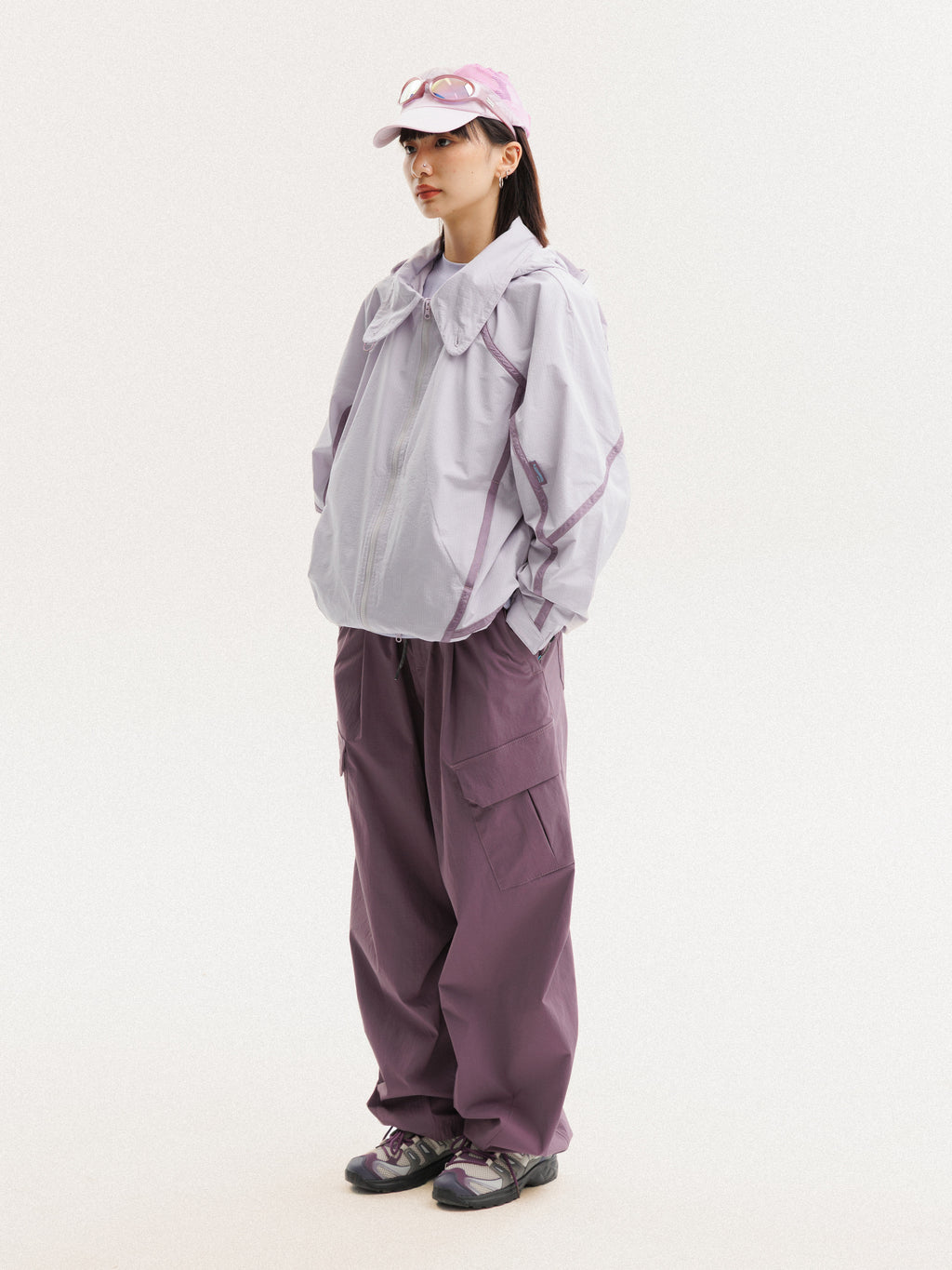 Purple Pink jacket — front three-quarter view showing the side panels and sleeve shape