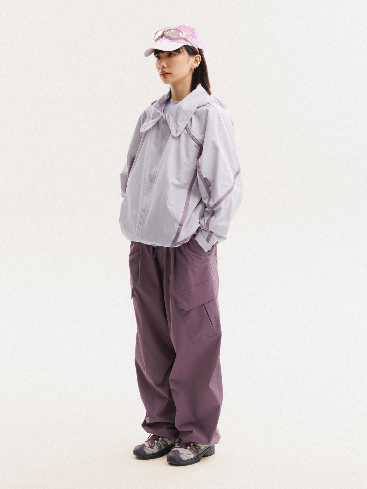 Purple Pink jacket — front three-quarter view showing the side panels and sleeve shape