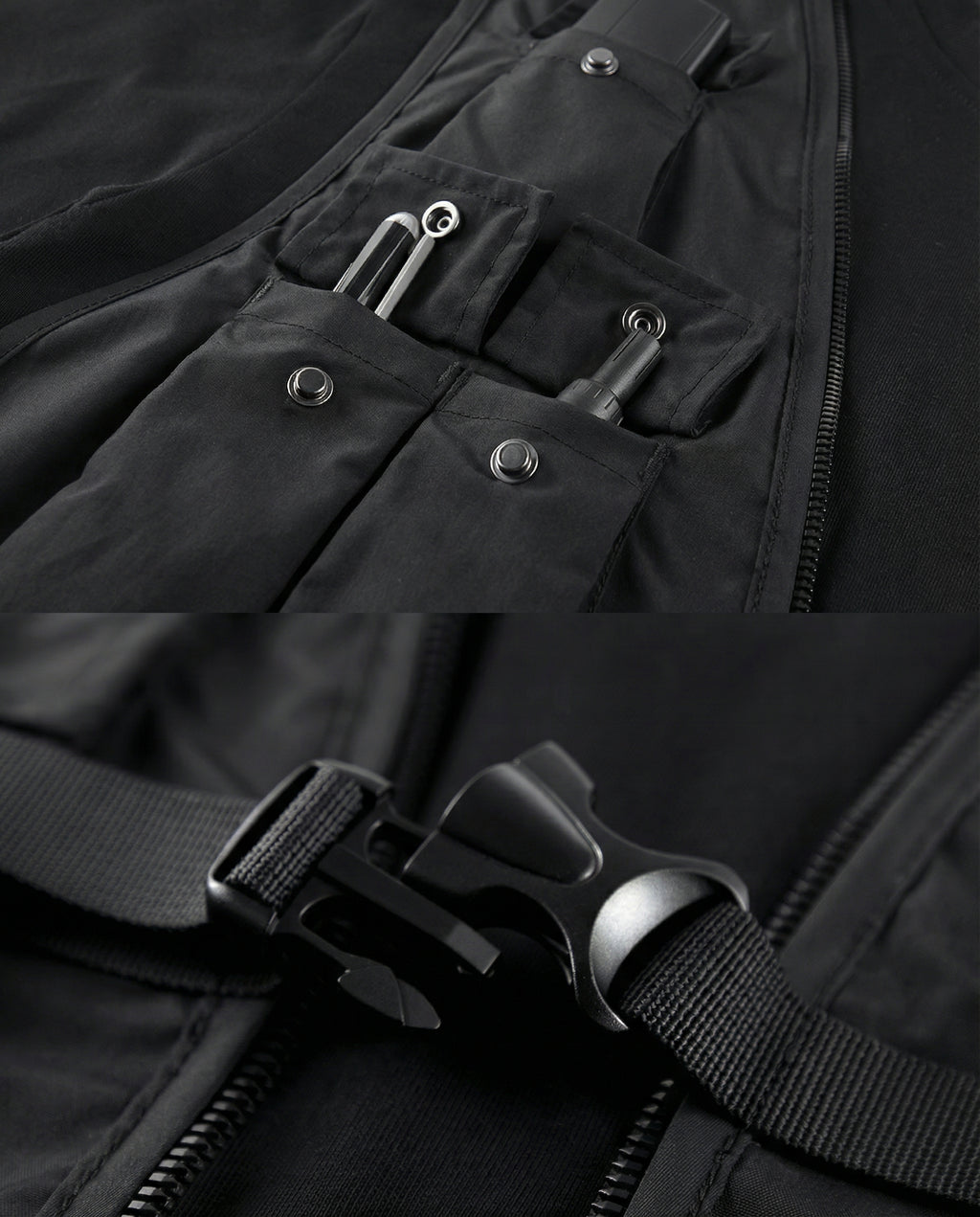Multi-Pocket Utility Vest Techwear T-Shirt - Urban Streetwear