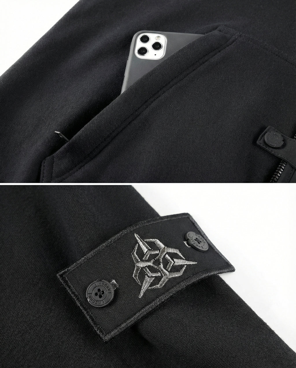 Tactical Vest Patchwork Hoodie - Heavyweight Techwear Pullover