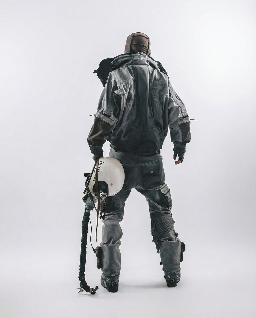 Distressed Mecha Flight Jacket - Short Boxy Techwear