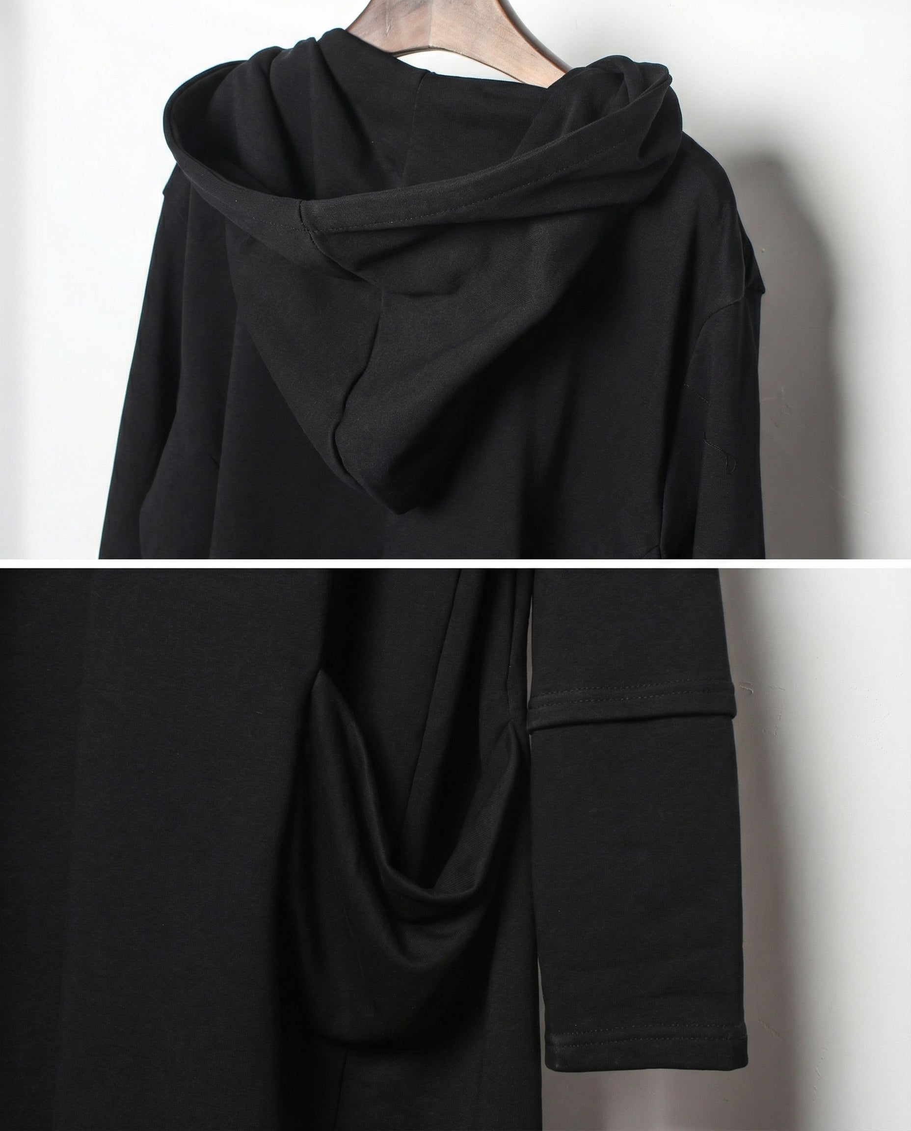 Dark Samurai Hooded Cloak Coat - Techwear Longline Cardigan