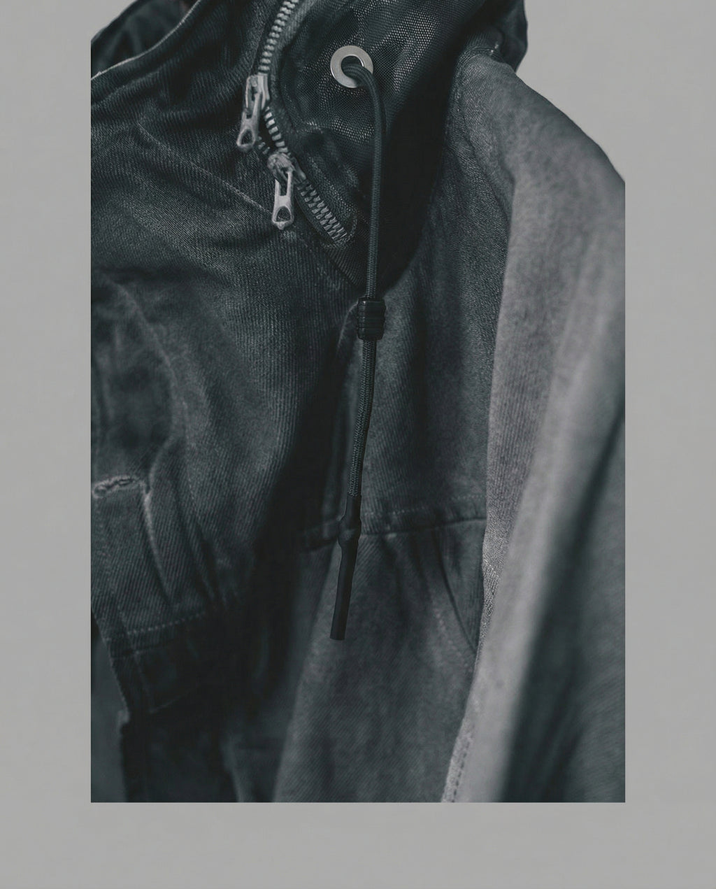Distressed Mecha Flight Jacket - Short Boxy Techwear