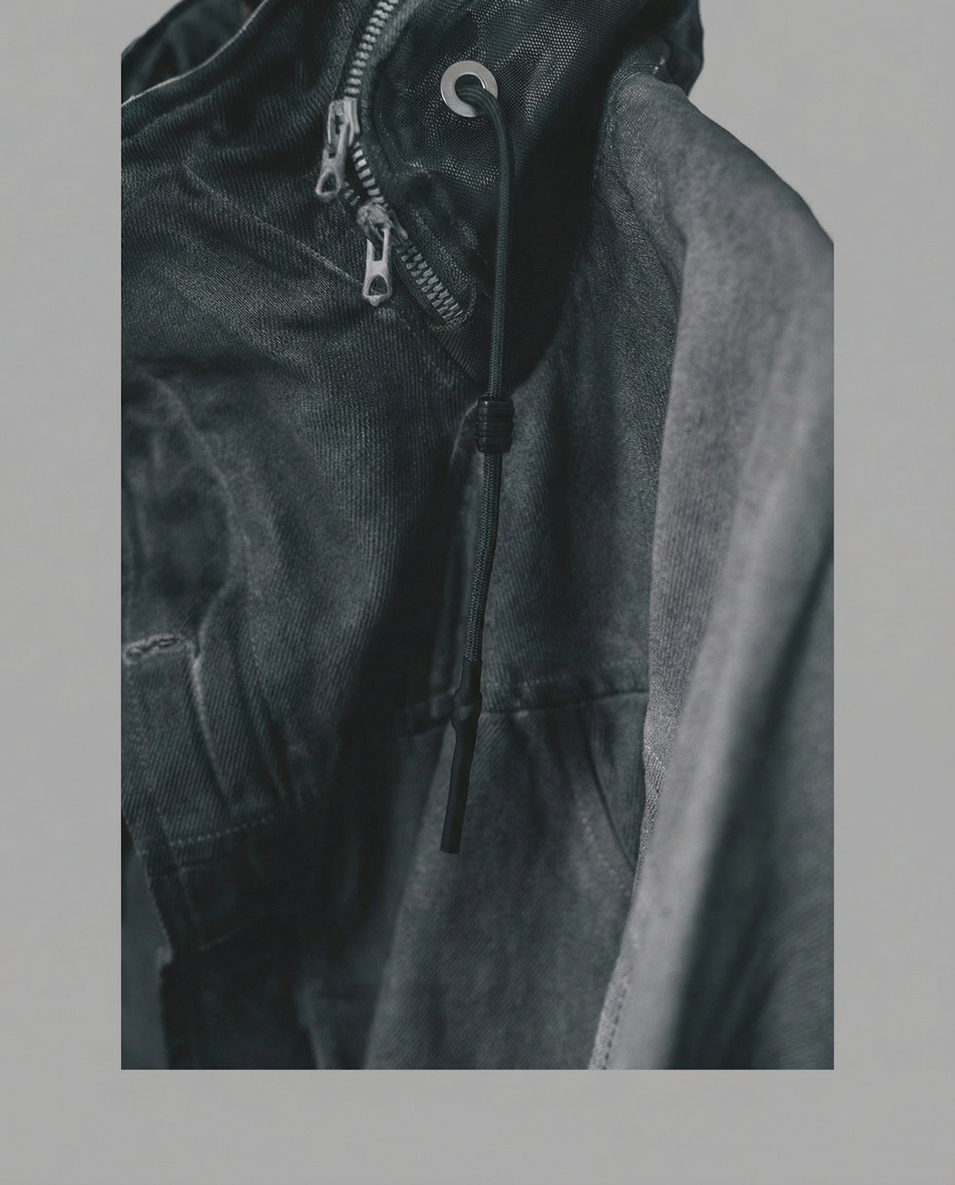Distressed Mecha Flight Jacket - Short Boxy Techwear