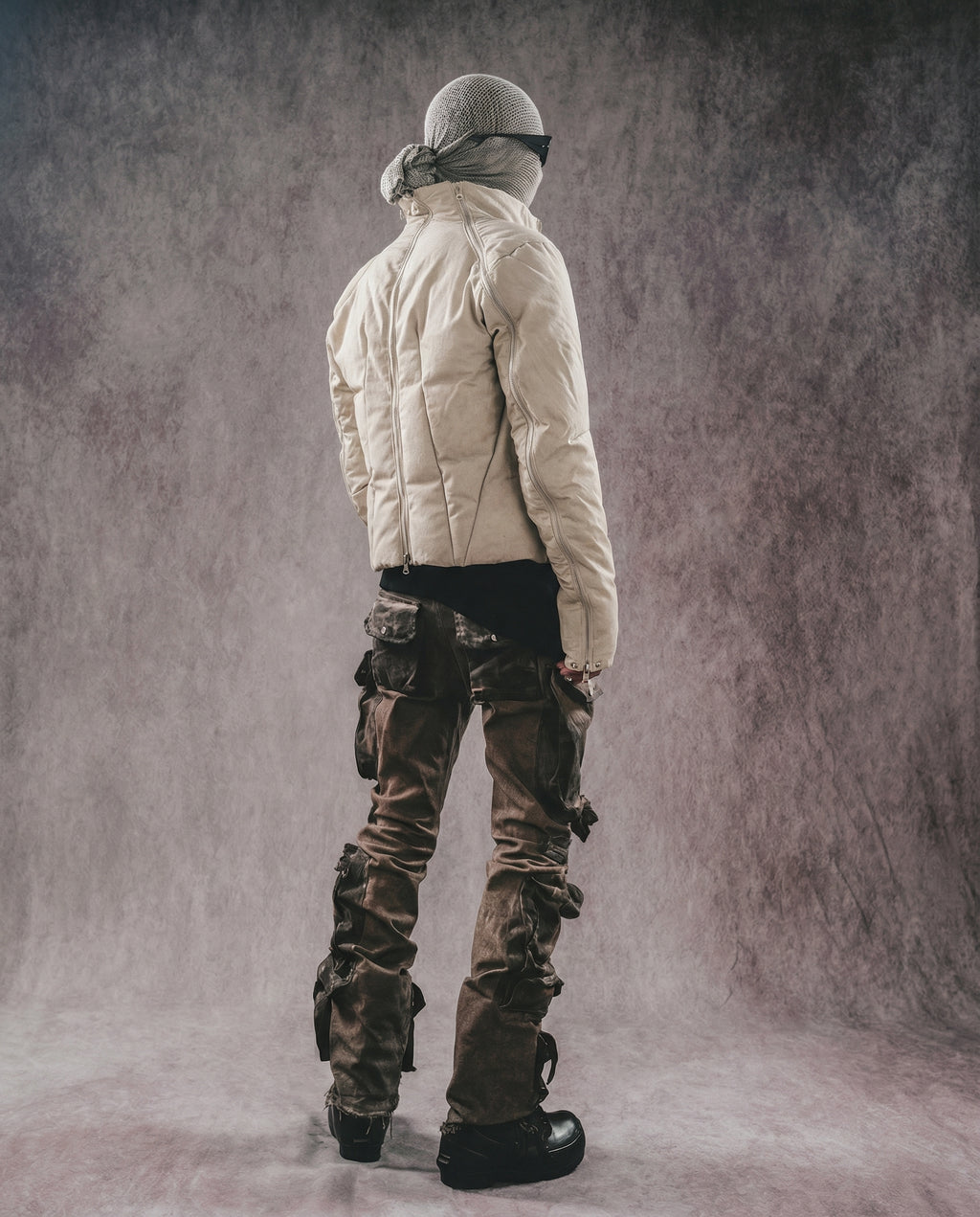 Distressed Wasteland Micro-Flare Cargo Pants - Dirty Fit
