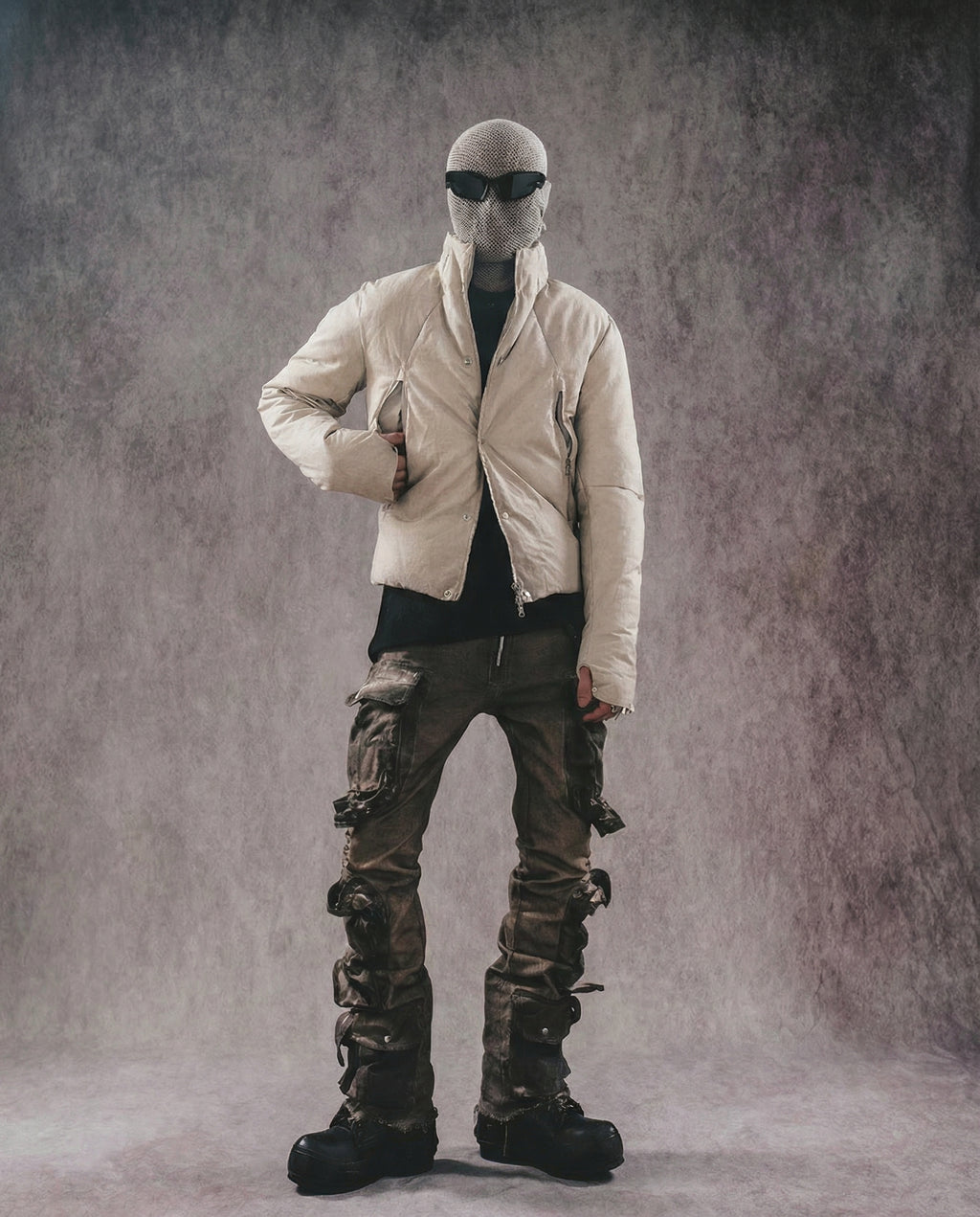 Distressed Wasteland Micro-Flare Cargo Pants - Dirty Fit