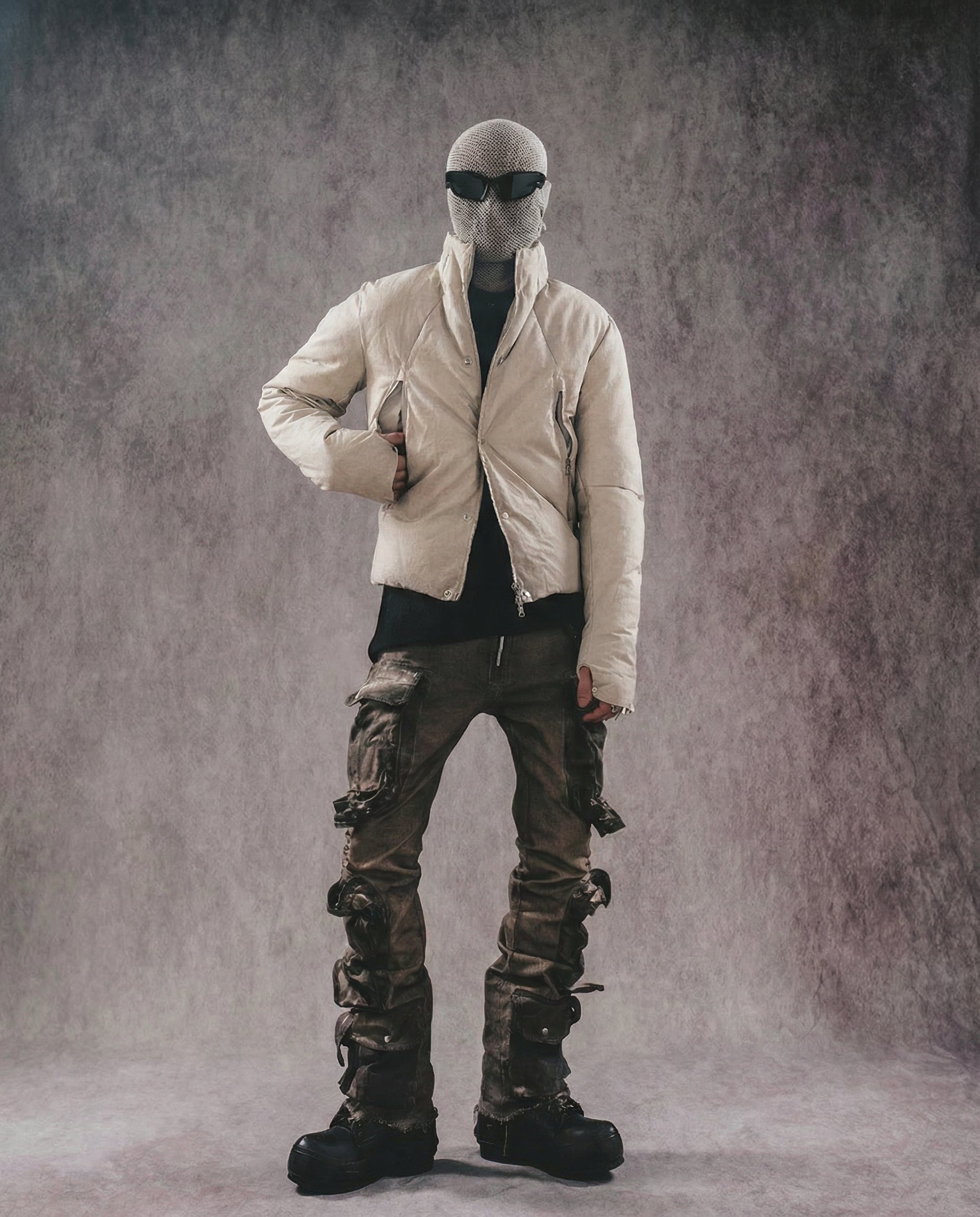Distressed Wasteland Micro-Flare Cargo Pants - Dirty Fit