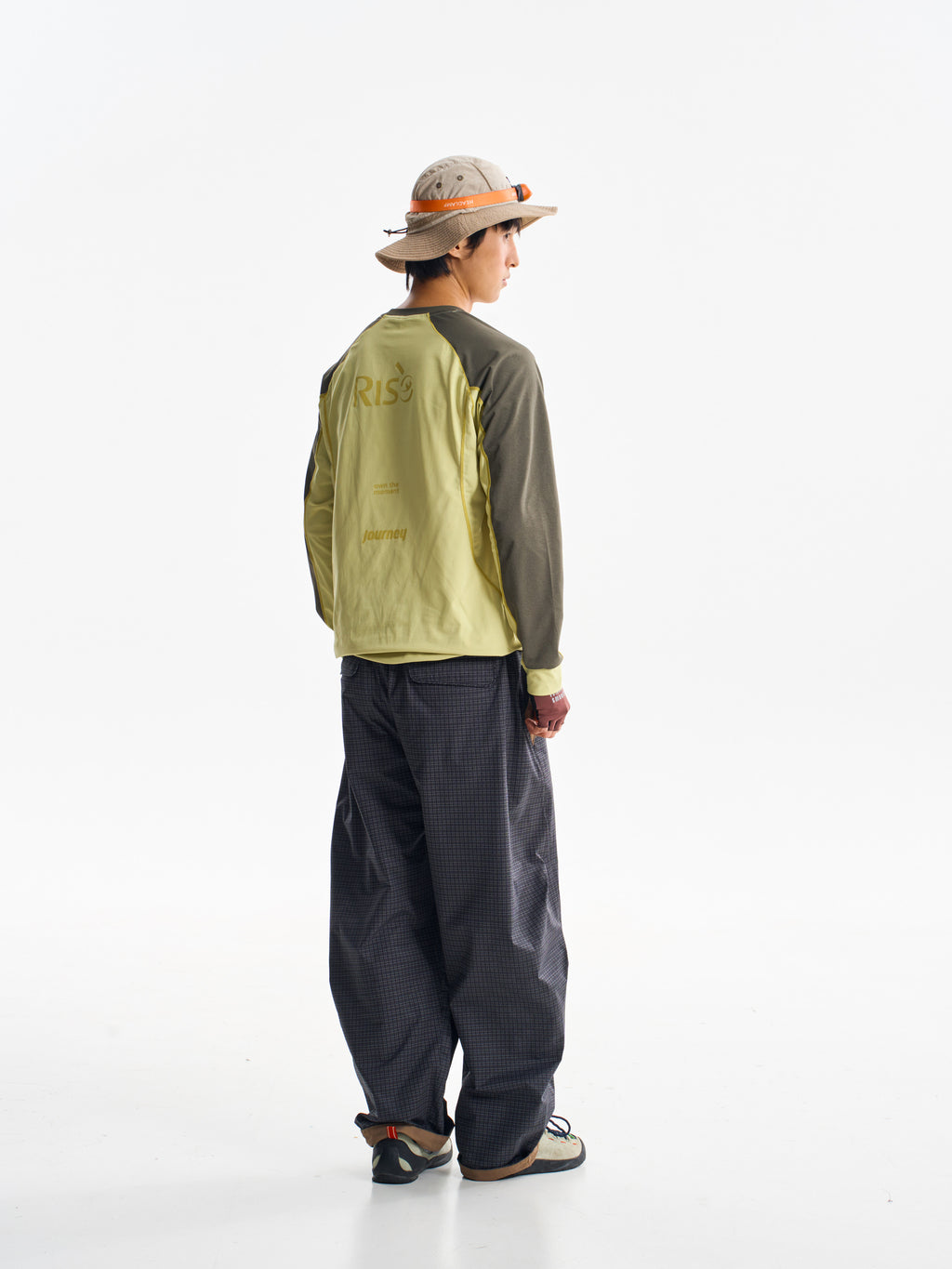 Iron Black hiking cargo pants — rear view showing the back pockets and leg shape