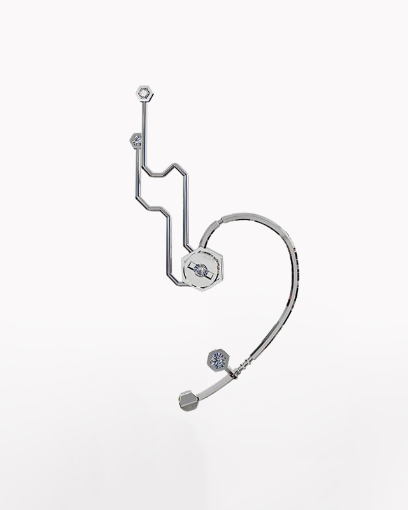 Cyberpunk Chip Circuit Y2K Ear Clip Zeroph