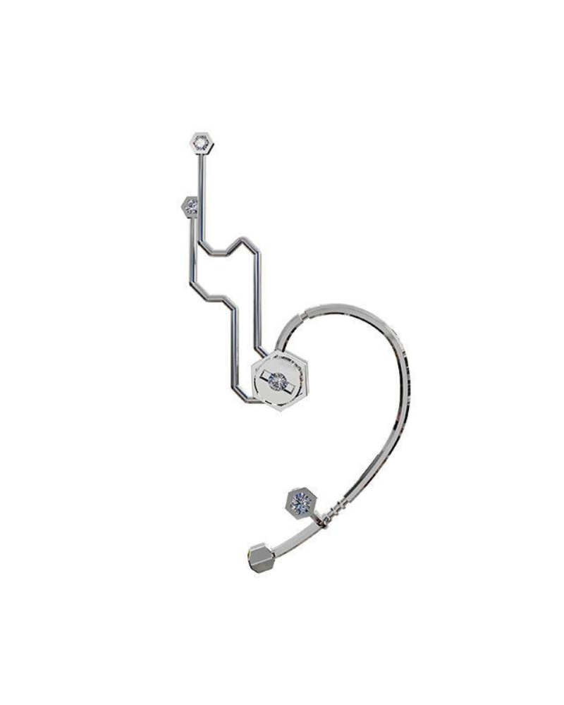 Cyberpunk Chip Circuit Y2K Ear Clip Zeroph