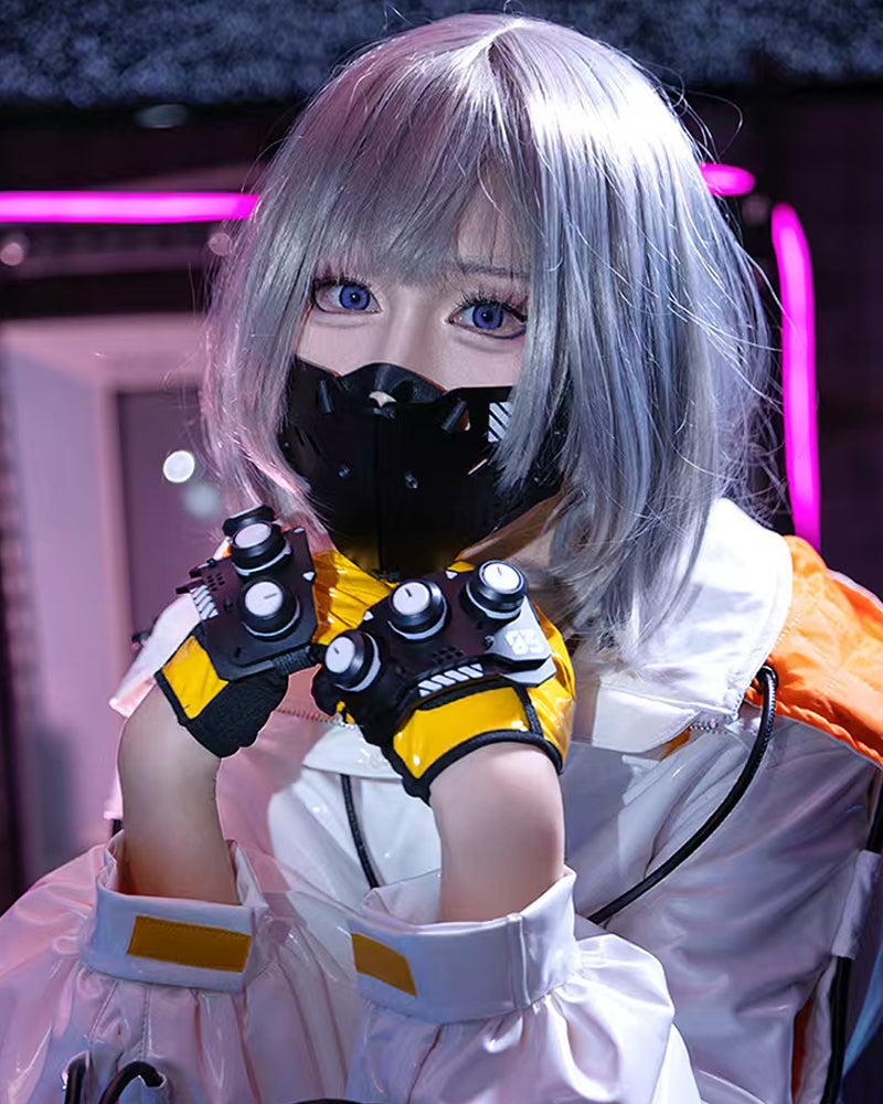 Cyberpunk Mech-Horn Tactical Cap Mask Hand Armor Zeroph
