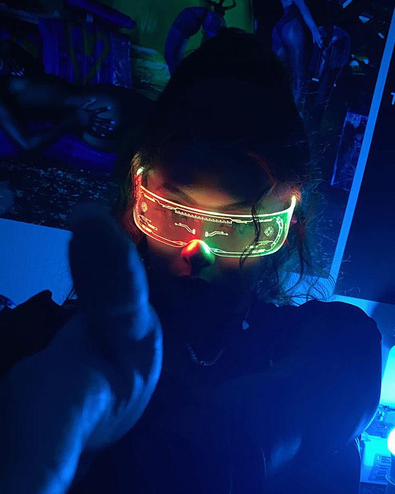 Cyberpunk 7 Colors Changing Flashing LED Glasses Zeroph