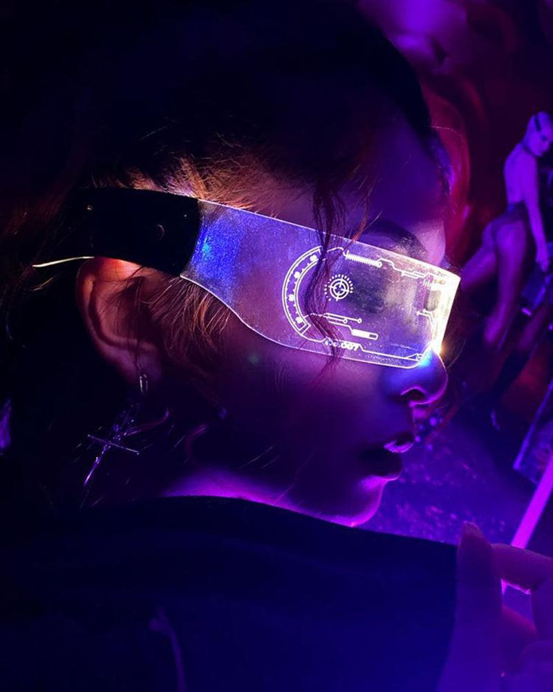 Cyberpunk 7 Colors Changing Flashing LED Glasses Zeroph