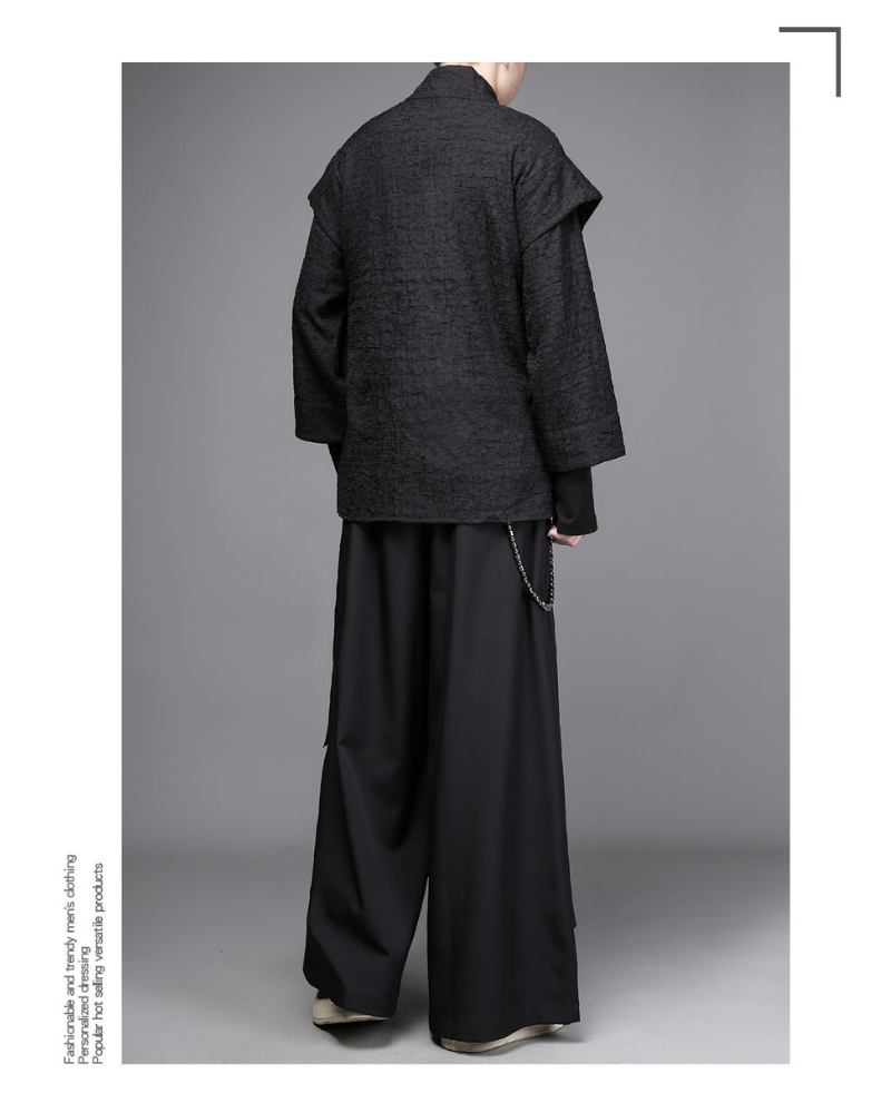 Dark Modern Japanese Asymmetrical Robe Shirt Zeroph