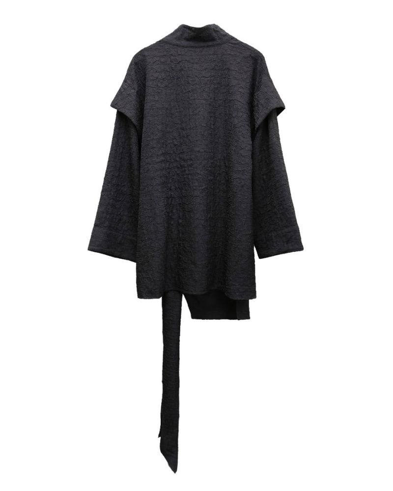Dark Modern Japanese Asymmetrical Robe Shirt Zeroph