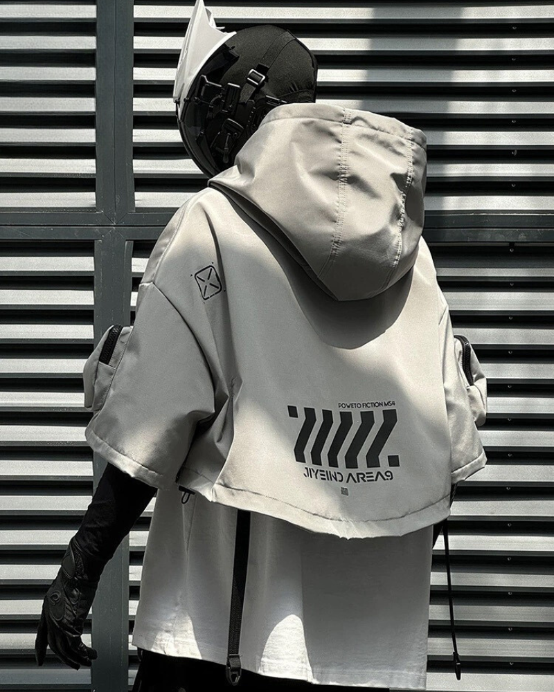 Functional Hooded Short Black Cape Zeroph