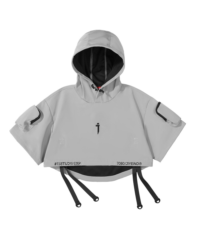 Functional Hooded Short Black Cape Zeroph