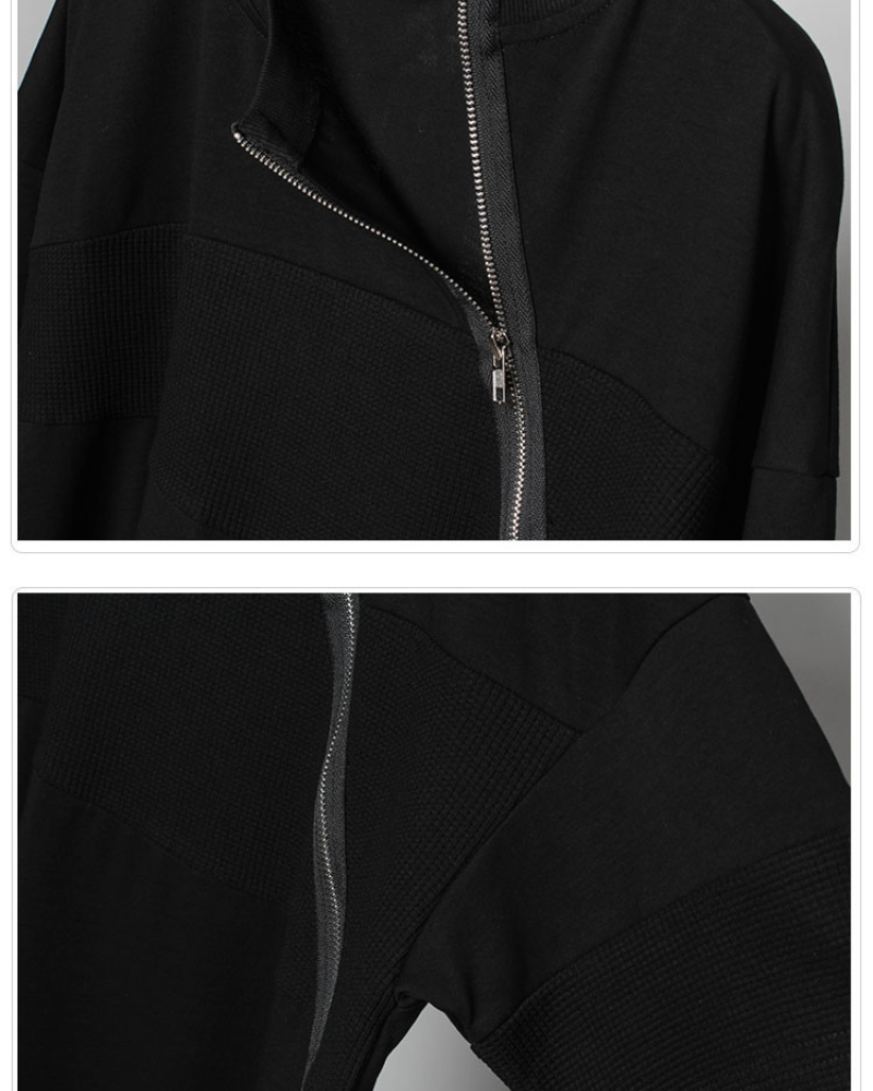 Functional Irregular Stitching Zipper Triangle Hem T-Shirt Zeroph
