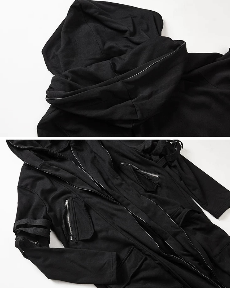 Futuristic Techwear Double-Layered Hooded Coat Zeroph