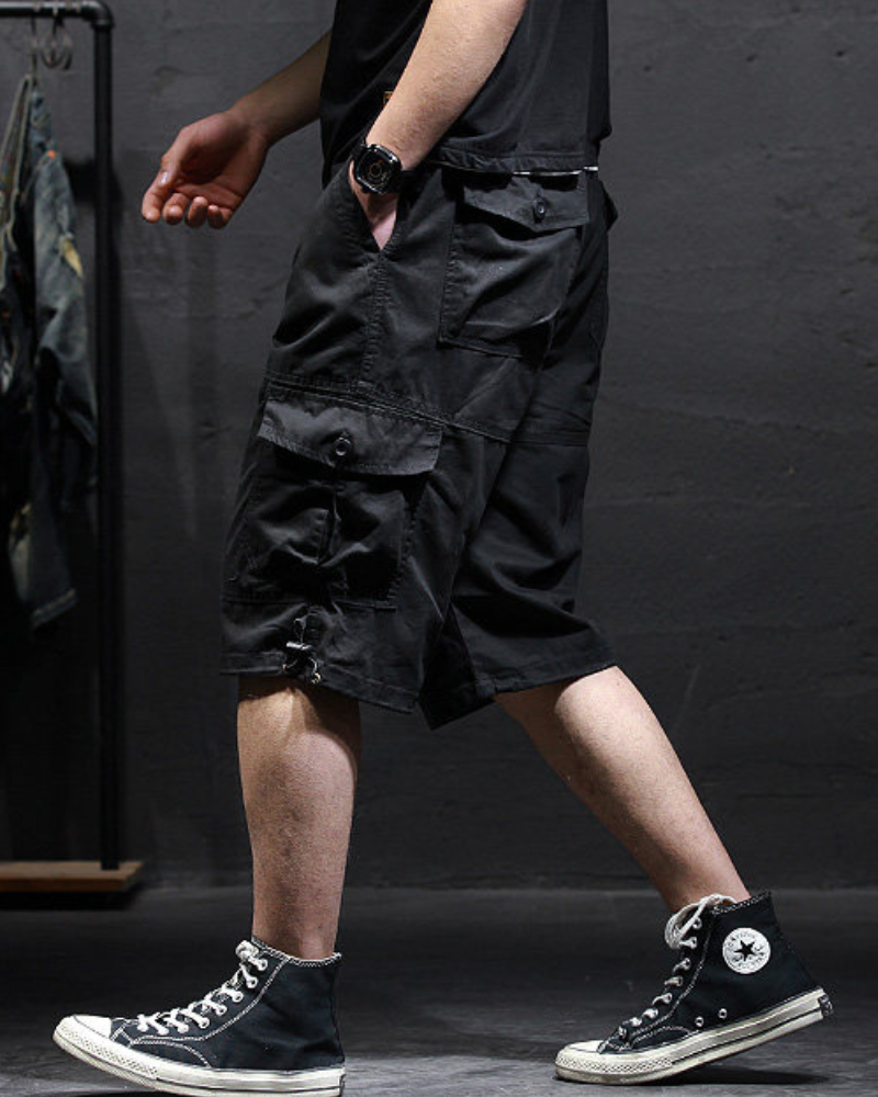 Men’s Loose Summer Black Camo Jorts Zeroph