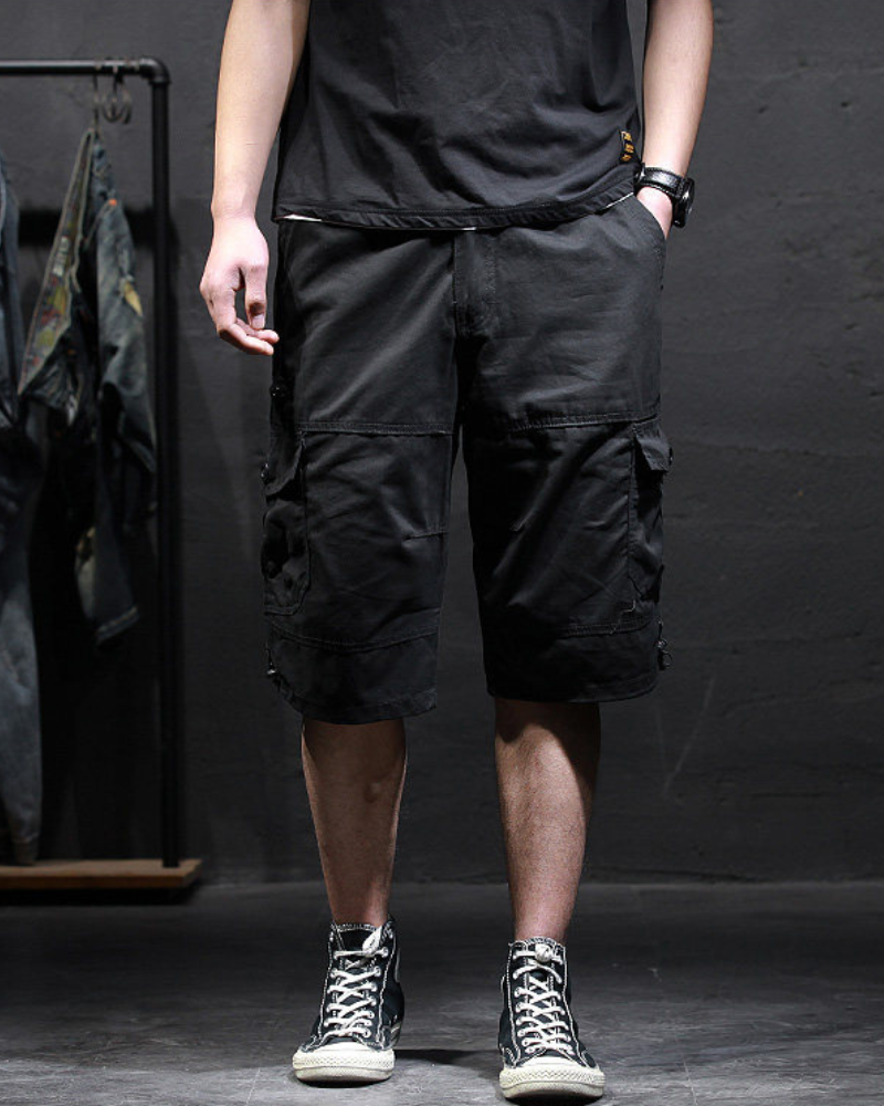 Men’s Loose Summer Black Camo Jorts Zeroph