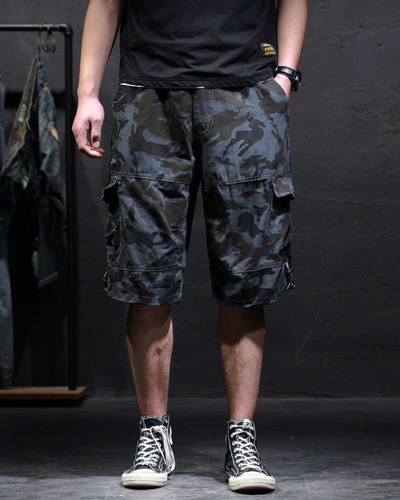 Men’s Loose Summer Black Camo Jorts Zeroph