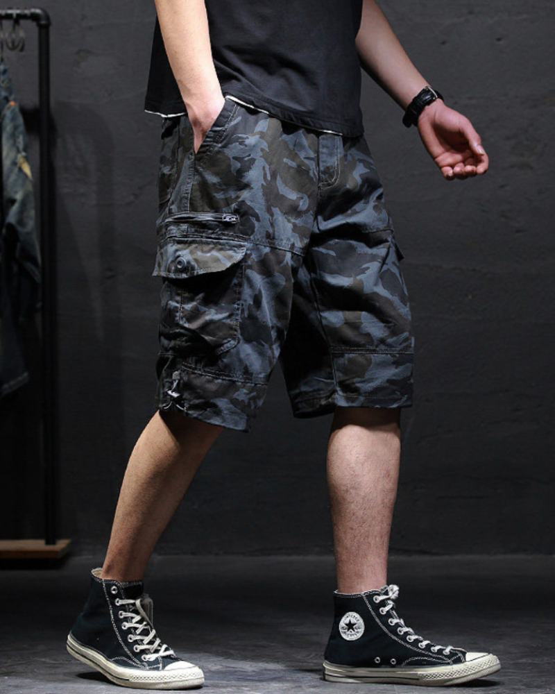 Men’s Loose Summer Black Camo Jorts Zeroph
