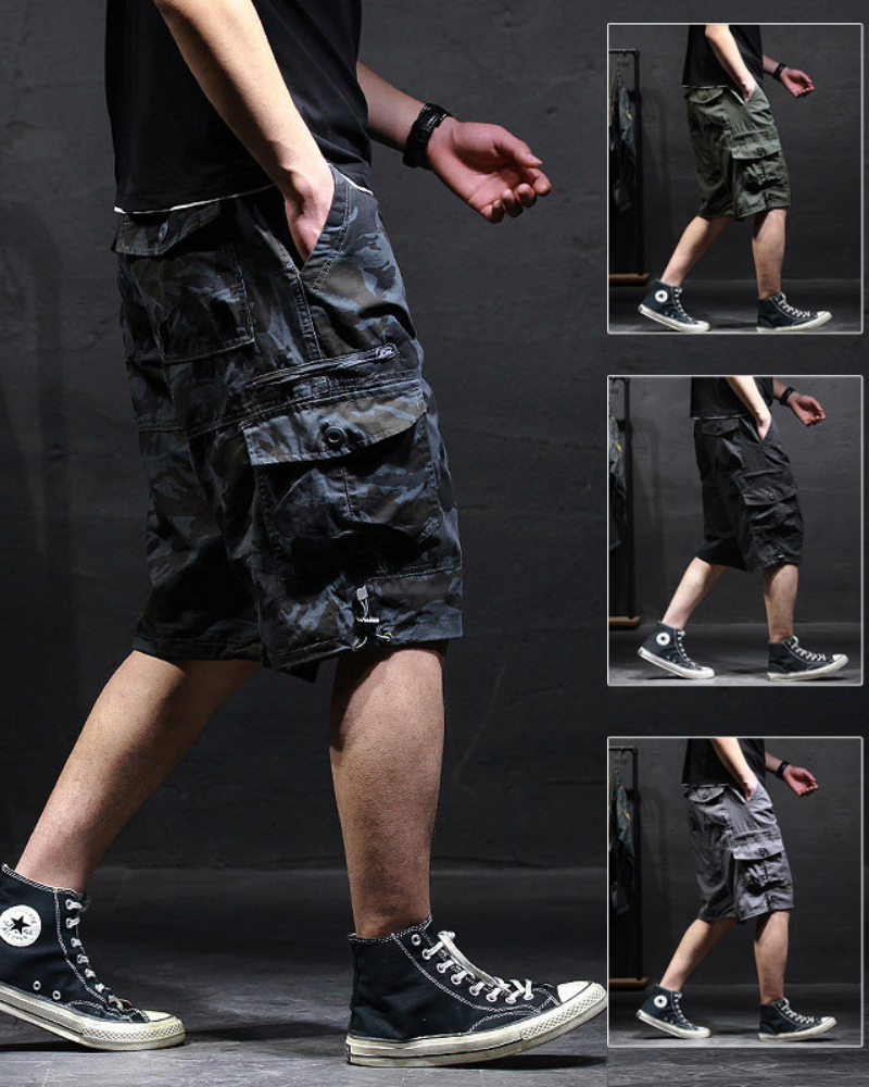 Men’s Loose Summer Black Camo Jorts Zeroph