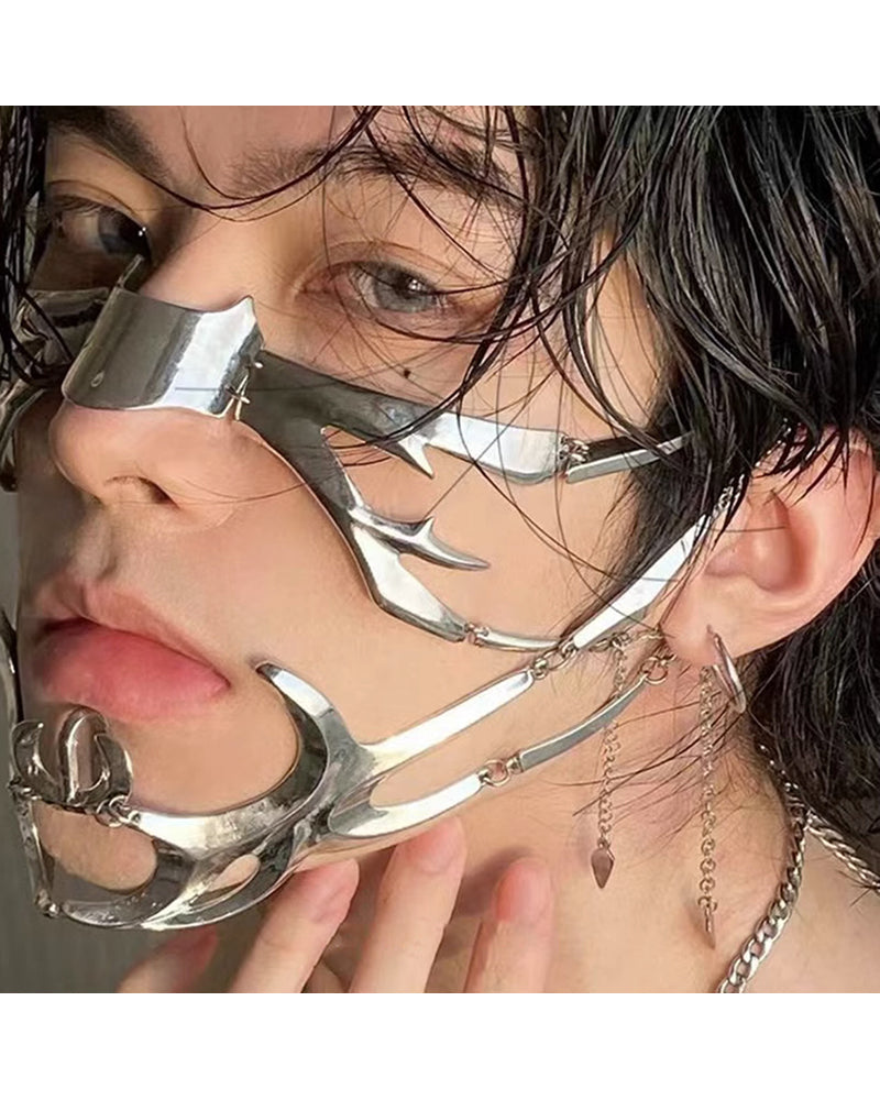 Silver Lip Ring Facial Accessory Cyberpunk Mask Zeroph