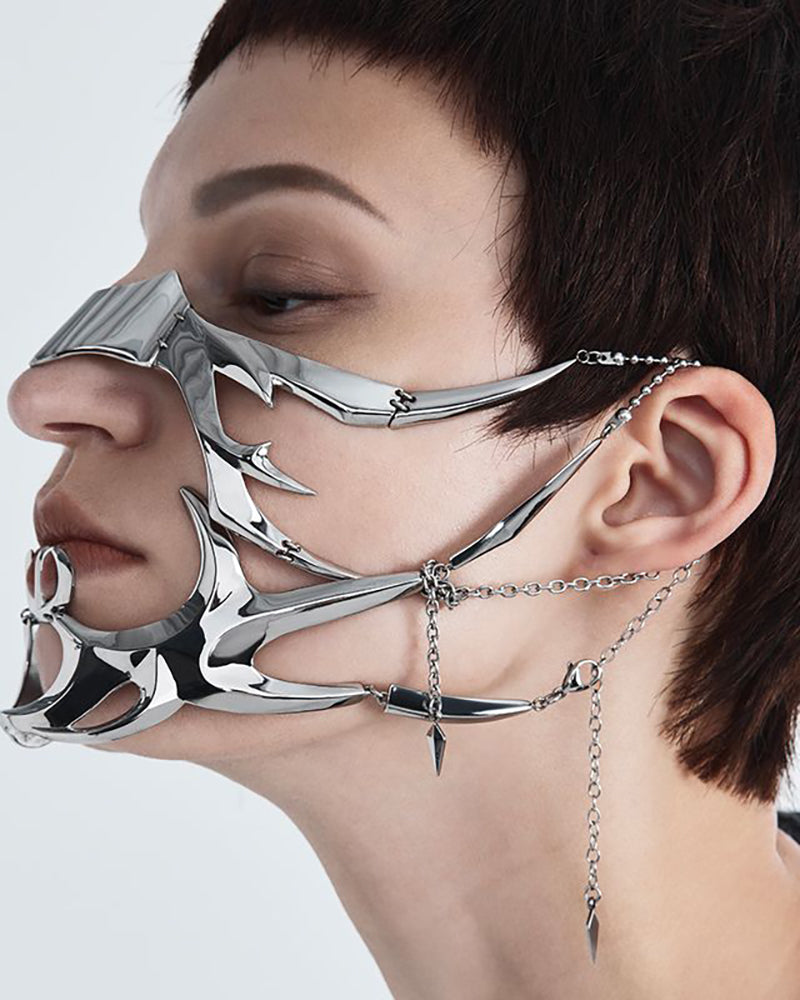Silver Lip Ring Facial Accessory Cyberpunk Mask Zeroph